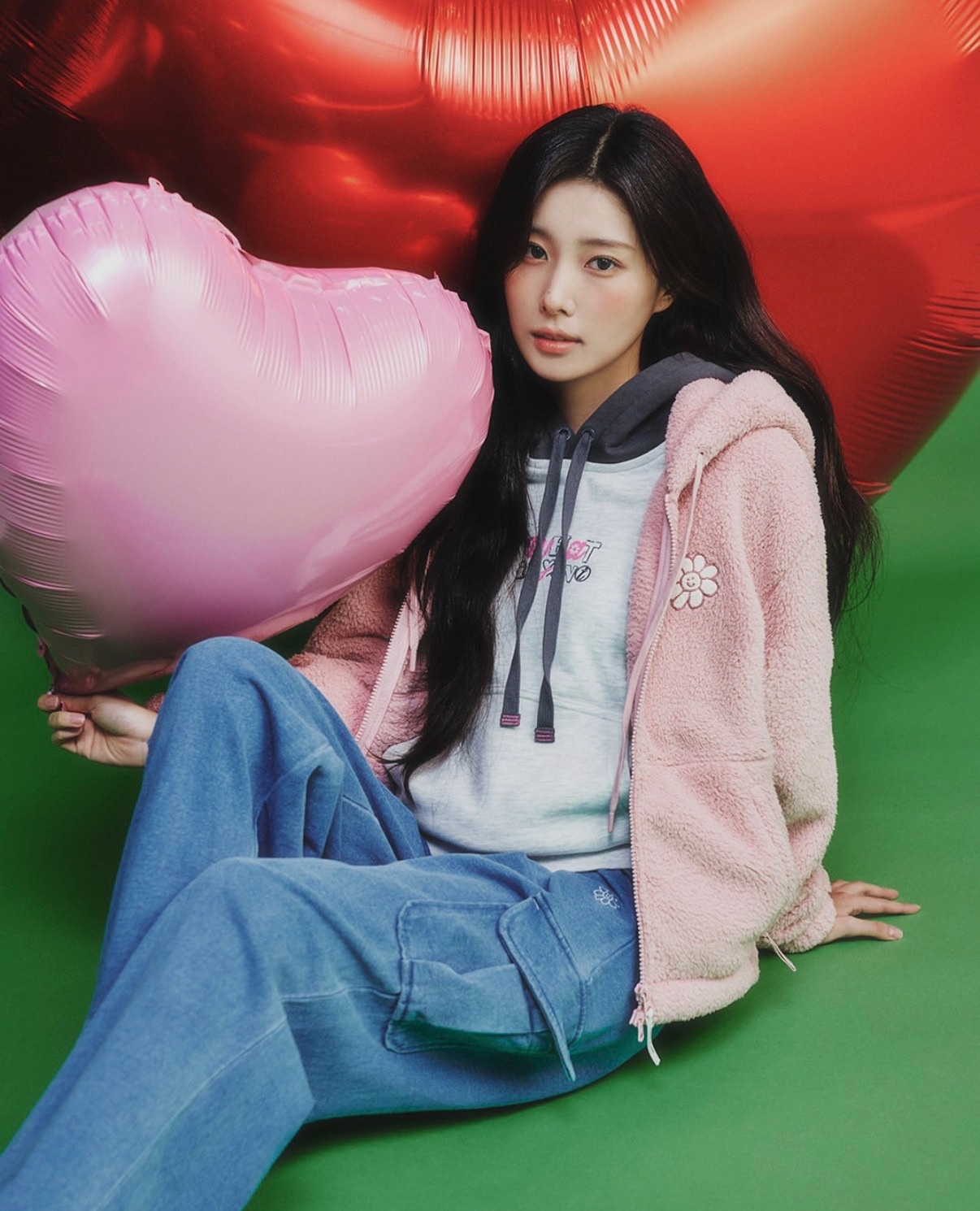 【31/10優惠完結！限時優惠預訂】韓國WHAT IT ISN'T WOMEN FLORY FLEECE ZIP-UP JUMPER（2色）