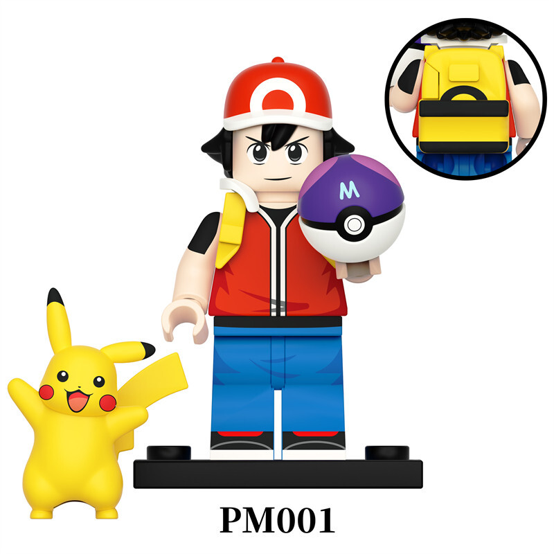Pokemon Ash Ketchum Custom Minifigures Fit Lego PM001