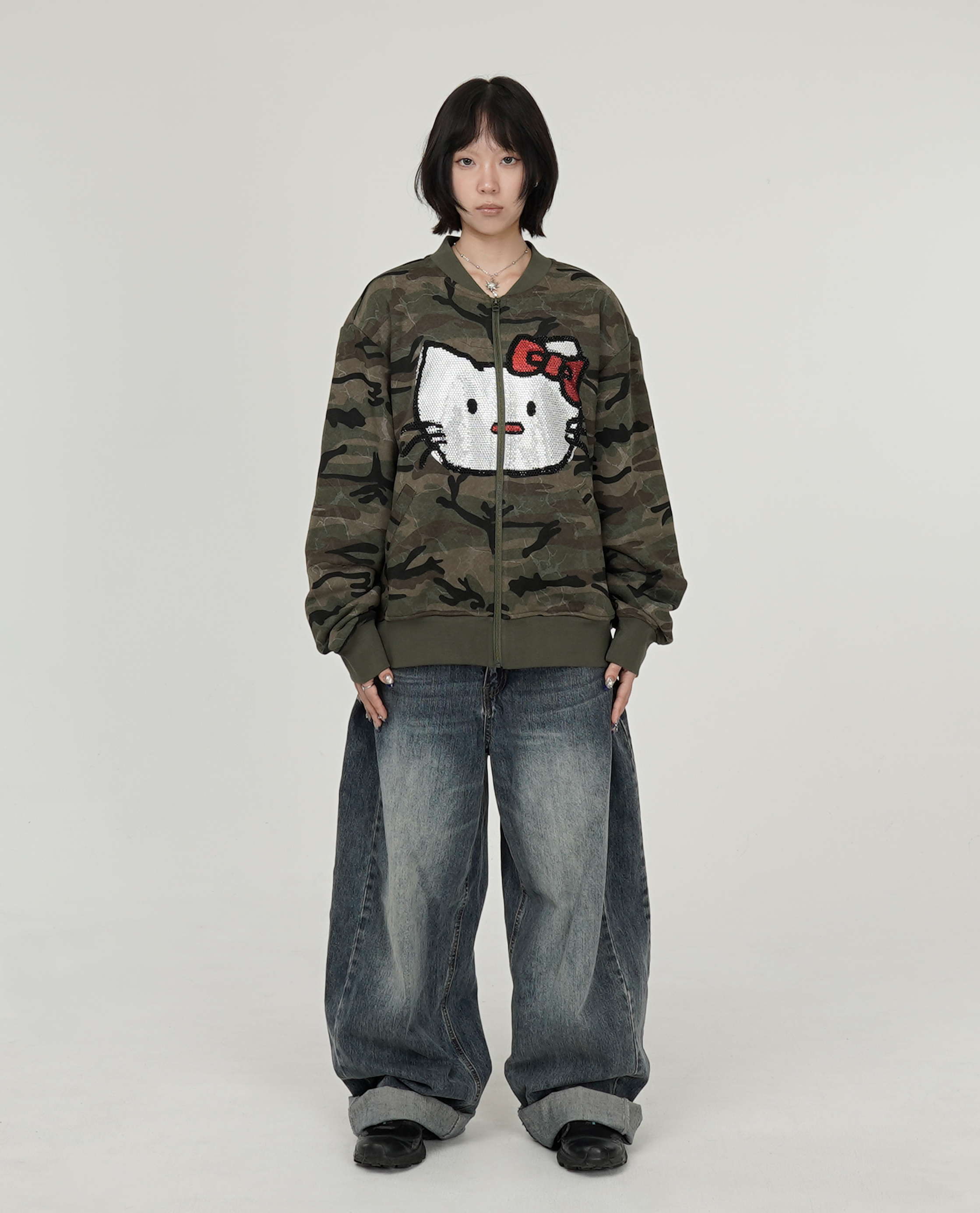 PLATEAU STUDIO Hello camo bomber - 26FW