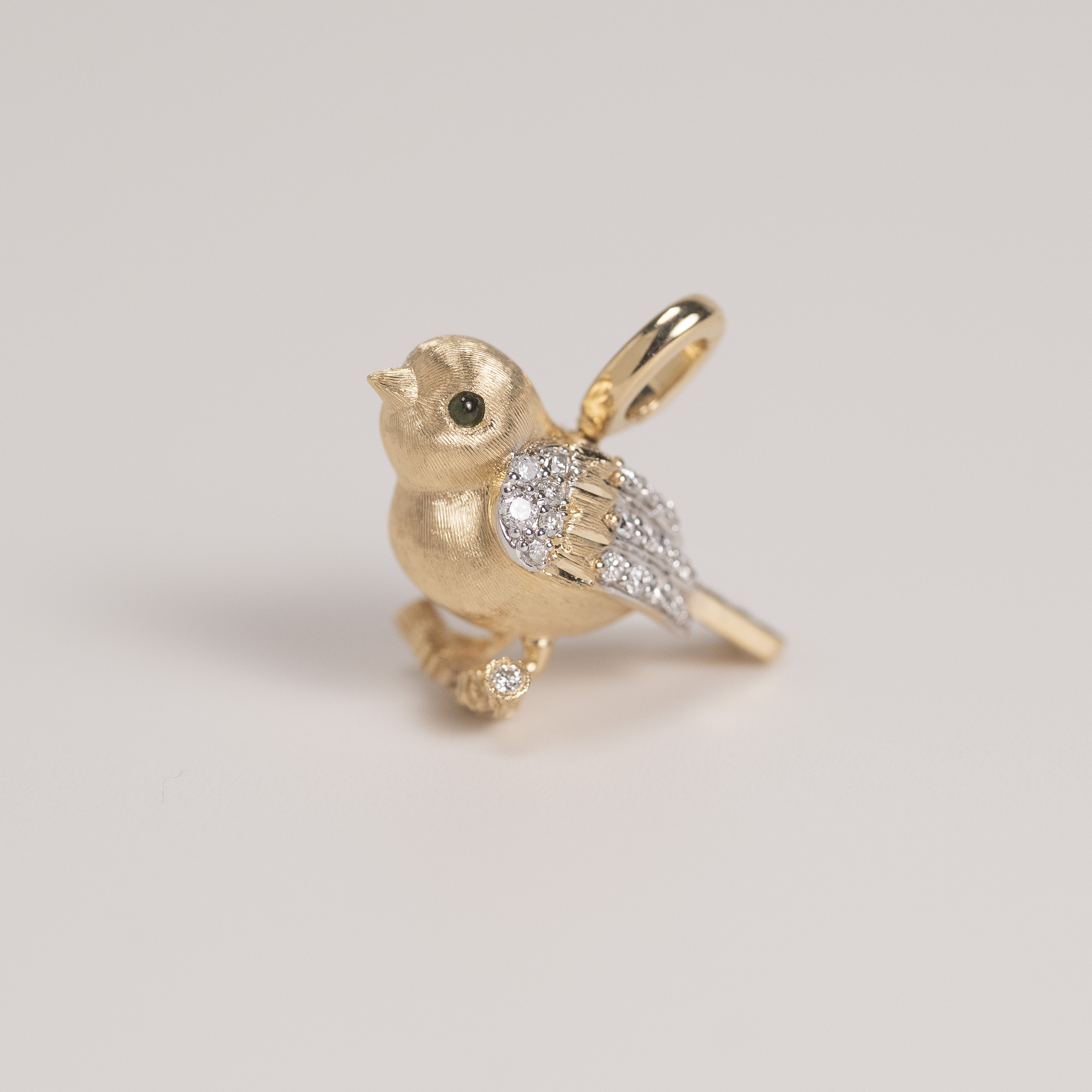 18K Golden Canary Diamond Pendant