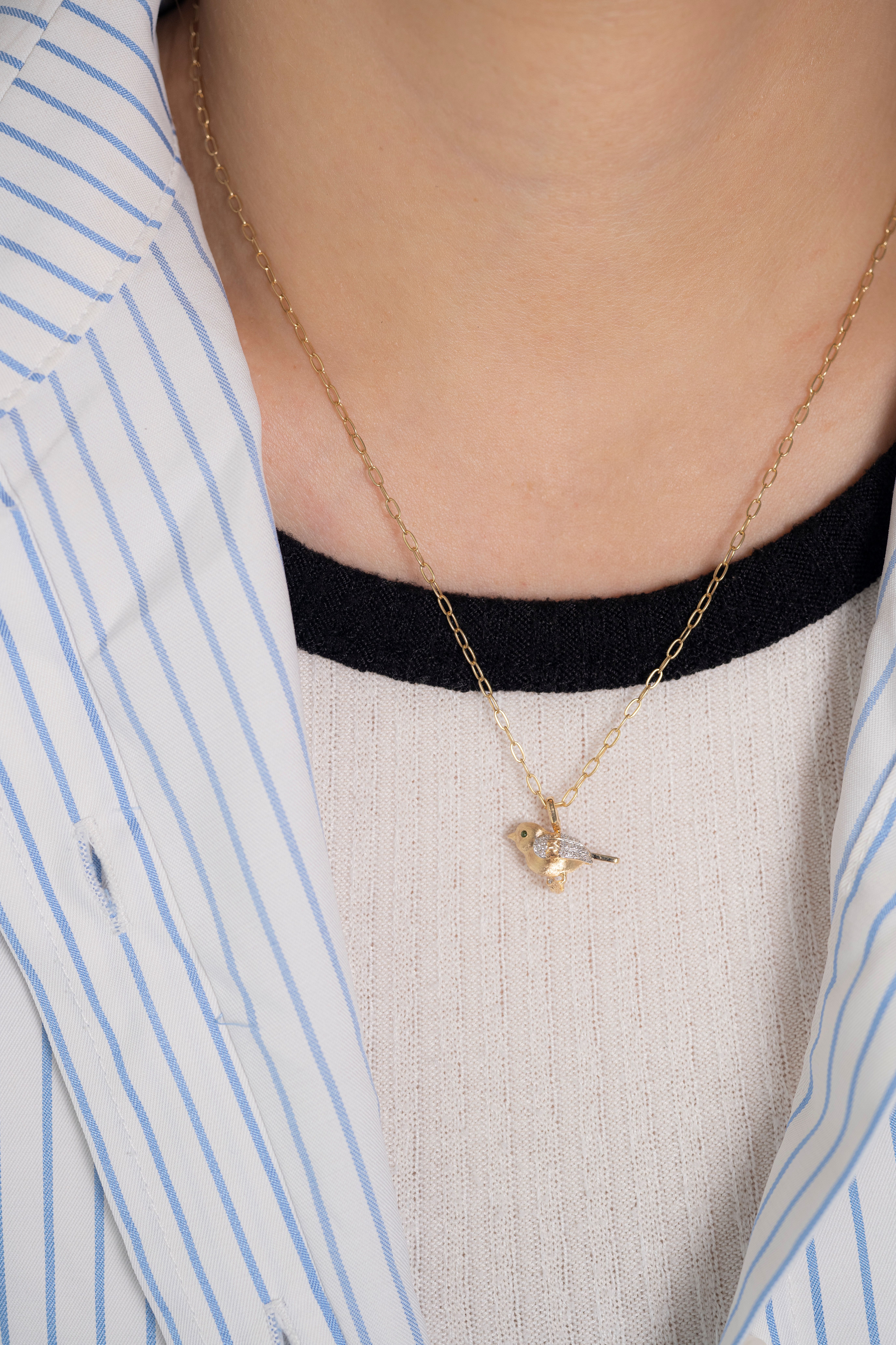 18K Golden Canary Diamond Pendant
