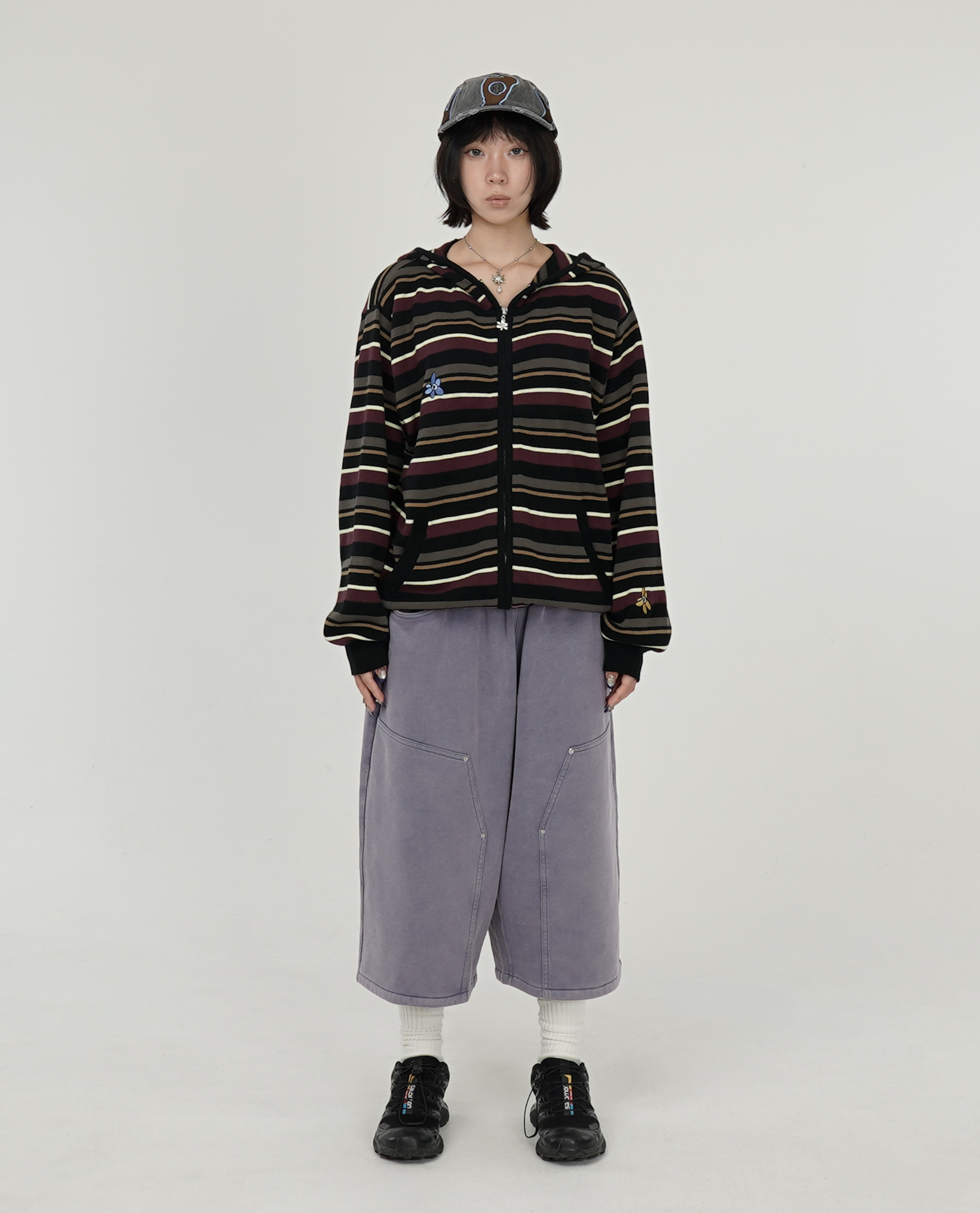 P.A.M. NAMES GO BY HOODED ZIP THRU KNIT - 26FW