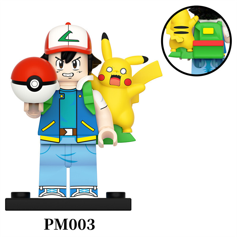 Pokemon Ash Ketchum Custom Minifigures Fit Lego PM003