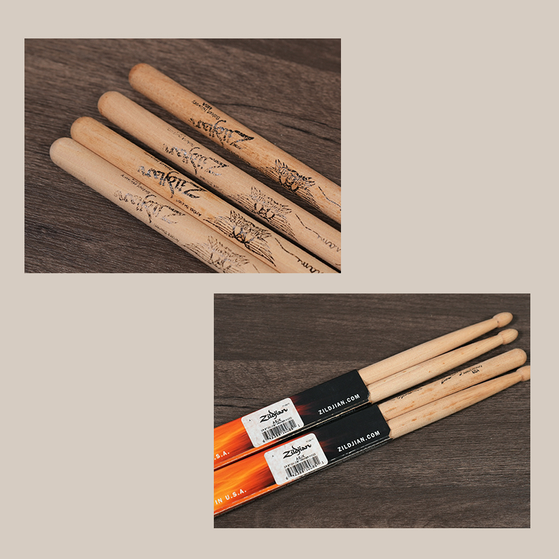 福利品 出清 Zildjian ASJK Joey Kramer簽名鼓棒 木頭黃斑 一雙售