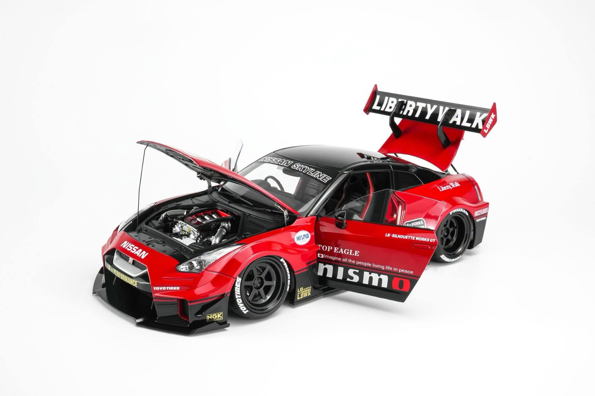 預訂 (訂金$300) (預訂價$2214):1/18 MOTORHELIX LB Silhouette Works GT Nissan 35GT-RR Ver.1 Red & Black (M80803)