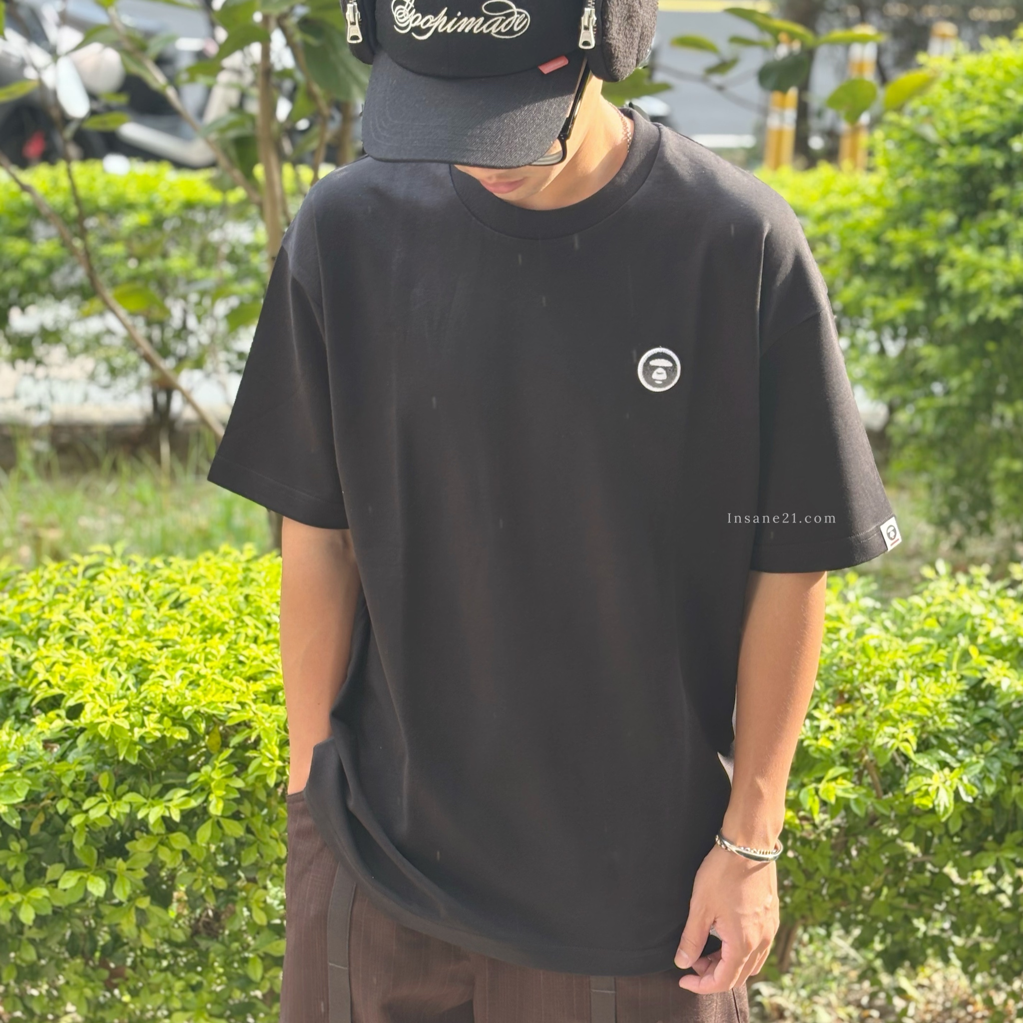 AAPE A BATHING APE 漸層 絨毛大頭 短袖 猿人LOGO