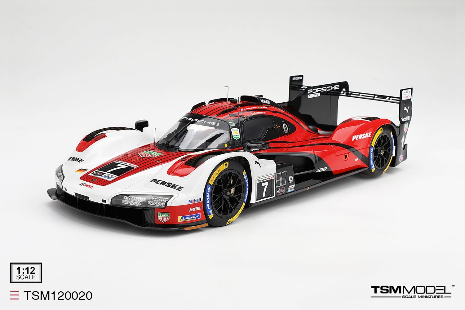 預訂 (訂金$300) (預訂價$2948):1/12 TSM Porsche 963 #7 Porsche Penske Motorsport  2026 IMSA Daytona 24 Hrs Winner (TSM120020)
