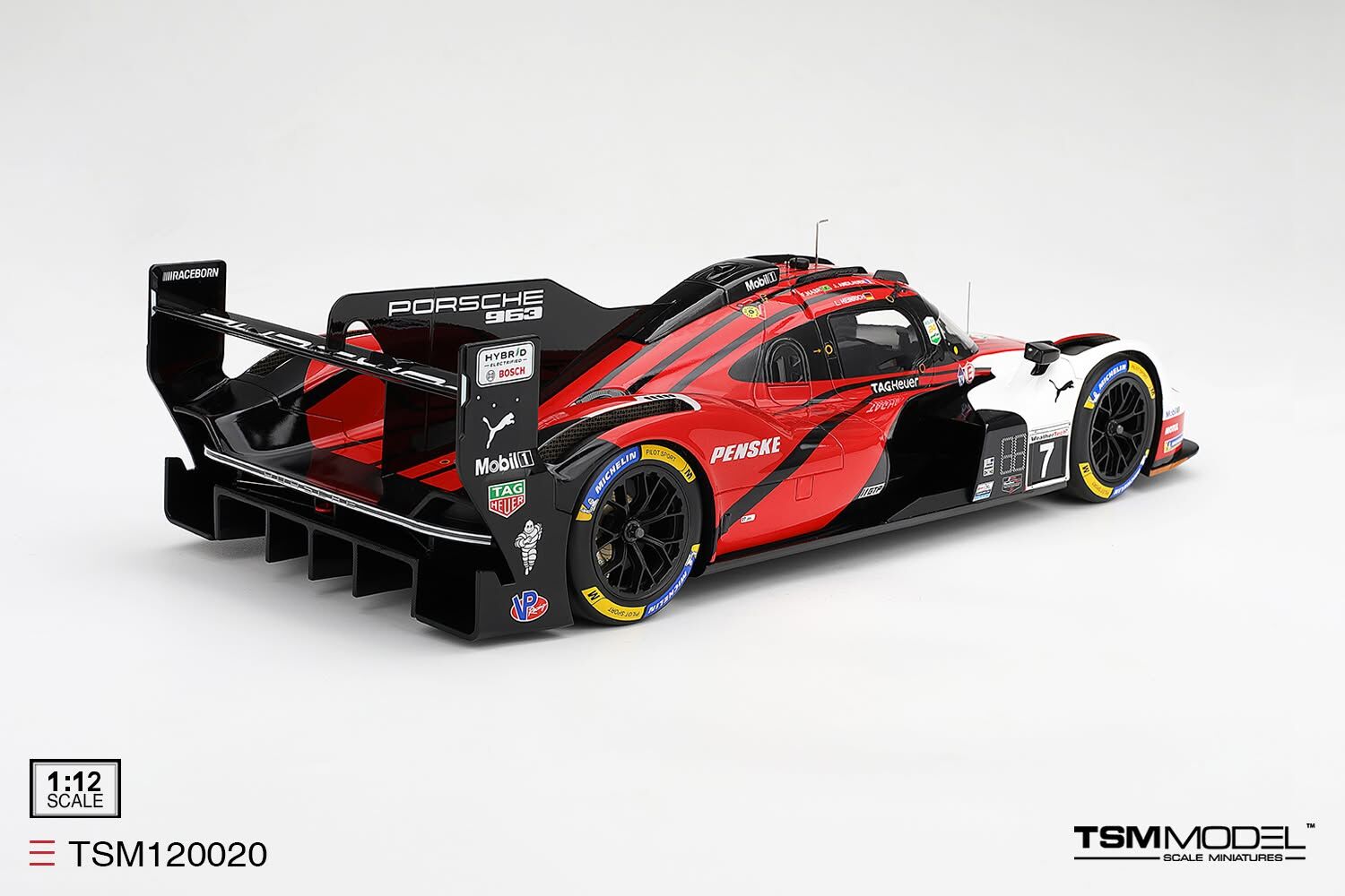預訂 (訂金$300) (預訂價$2948):1/12 TSM Porsche 963 #7 Porsche Penske Motorsport  2026 IMSA Daytona 24 Hrs Winner (TSM120020)