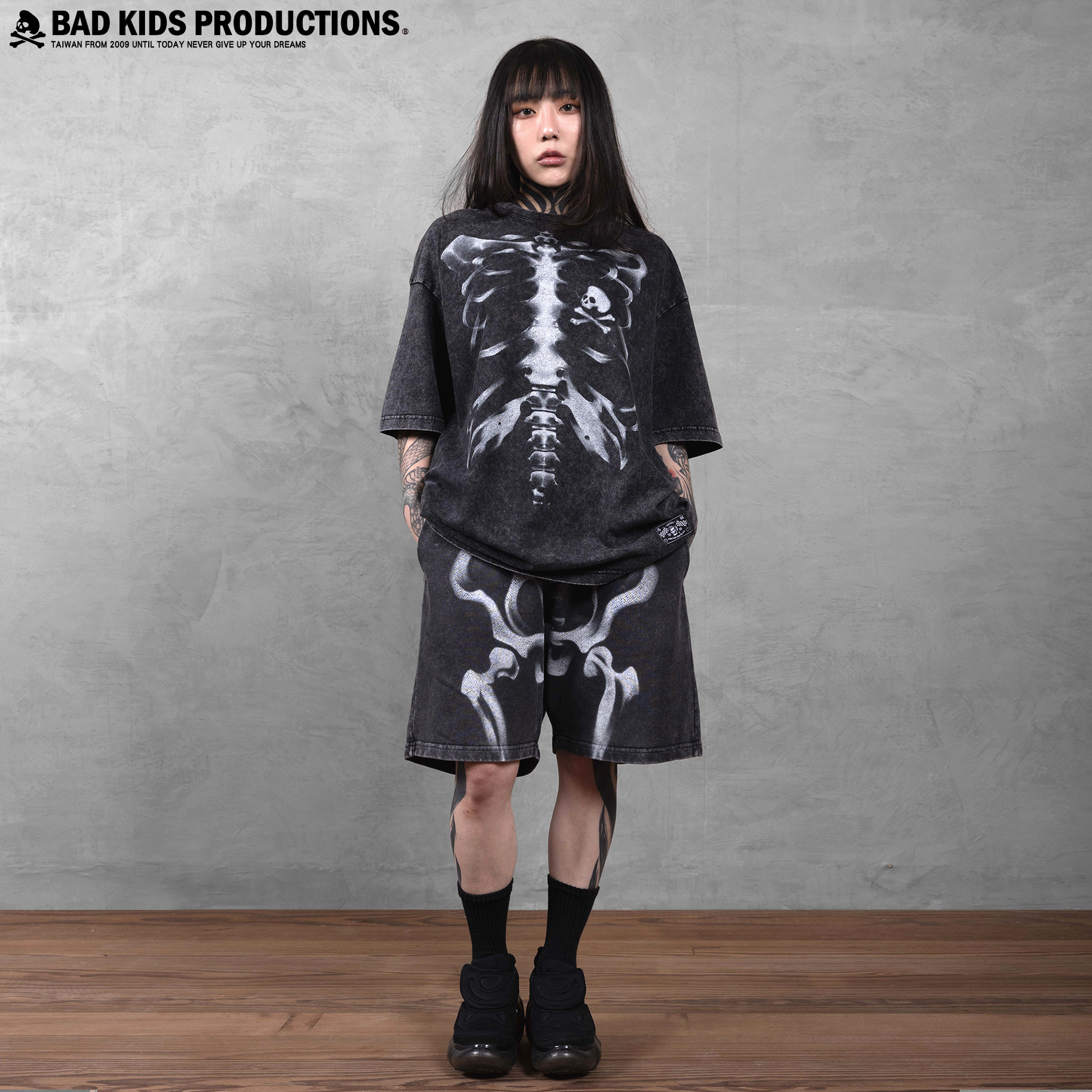 BAD KIDS 惡童 26S/S Washable Skull Shorts (水洗骨骼印刷短褲)