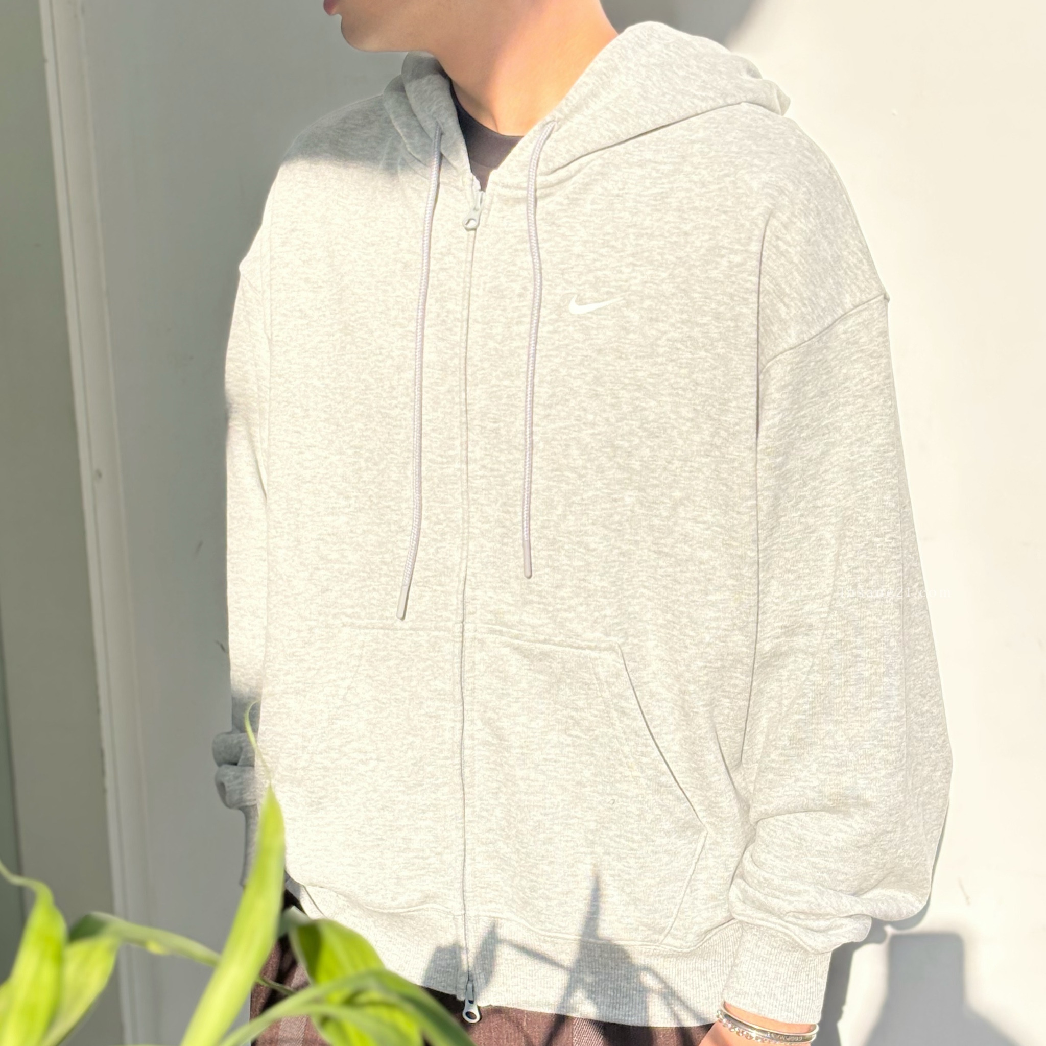NIKE STUDIO FLEECE 灰色 休閒連帽外套 薄款 KARINA同款 女款 IM8109-063