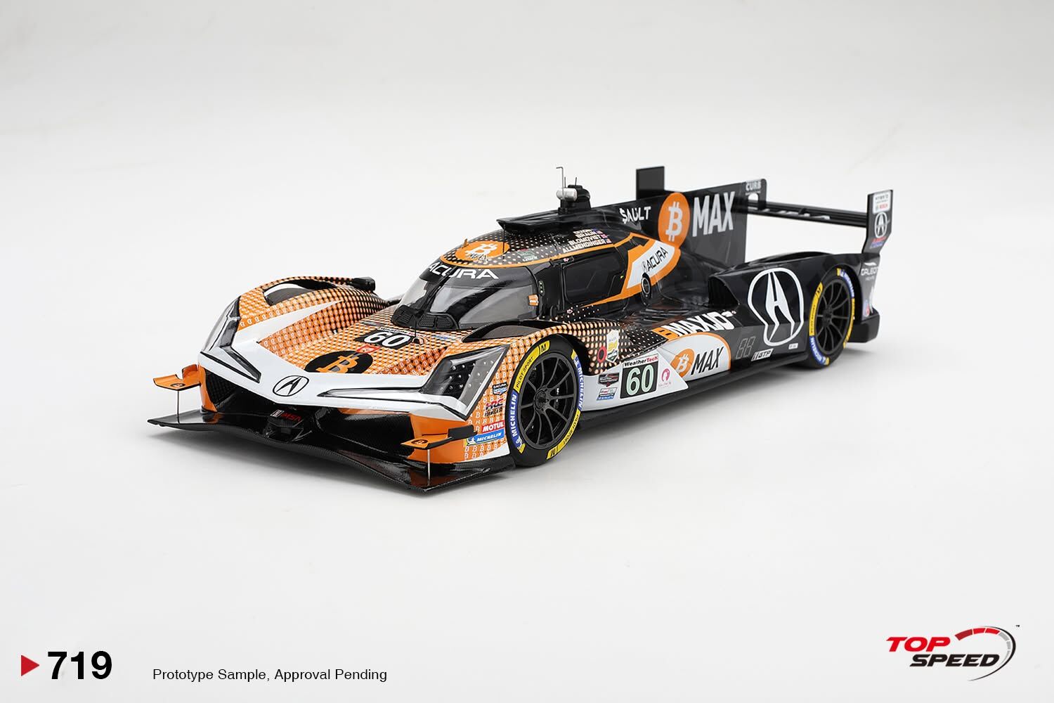 預訂 (訂金$300) (預訂價$1439):1/18 TOPSPEED Acura ARX-06 #60 Acura Meyer Shank Racing  2026 IMSA Daytona 24 Hrs (TS0719)