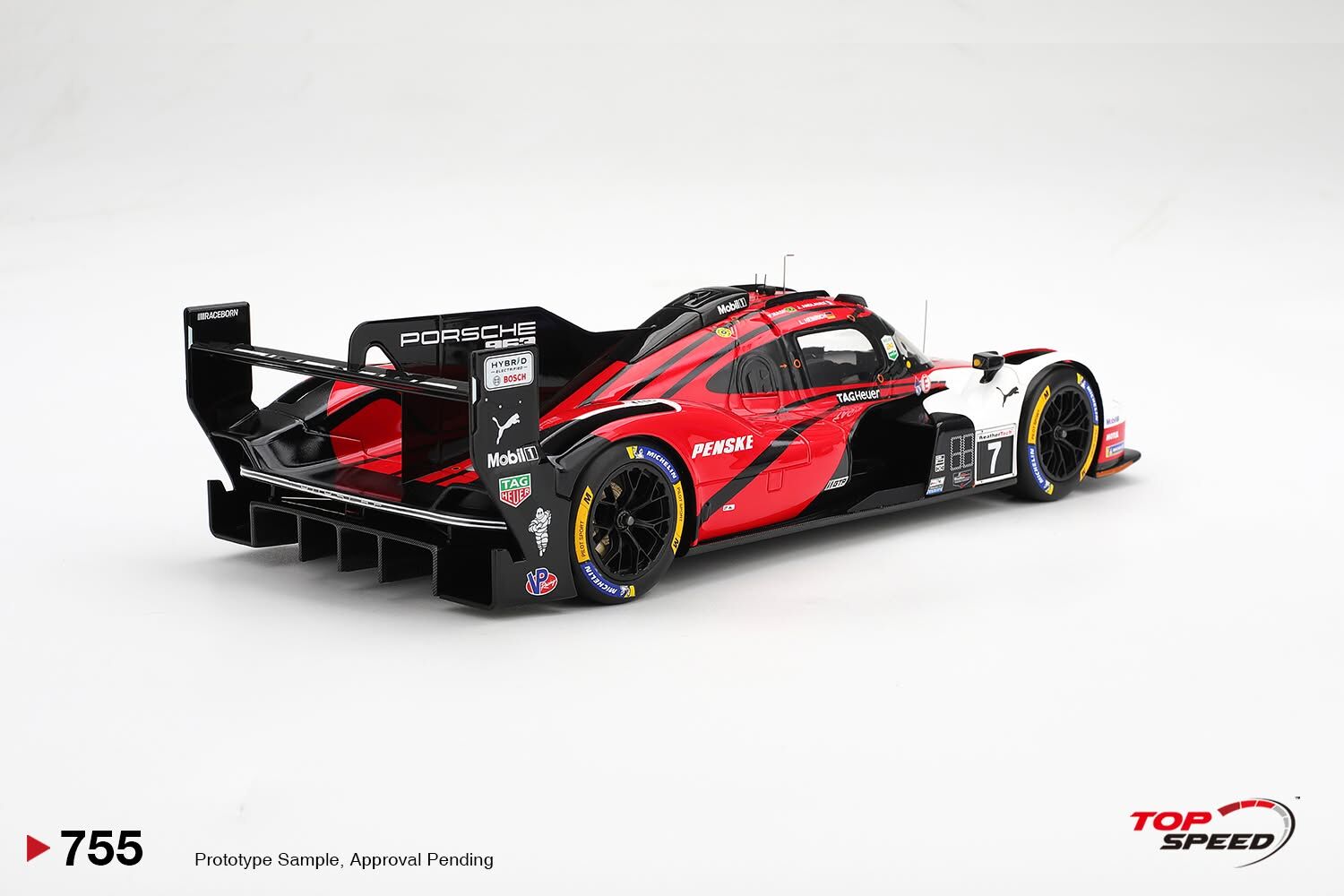 預訂 (訂金$300) (預訂價$1439):1/18 TOPSPEED Porsche 963 #7 Porsche Penske Motorsport  2026 IMSA Daytona 24 Hrs Winner (TS0755)