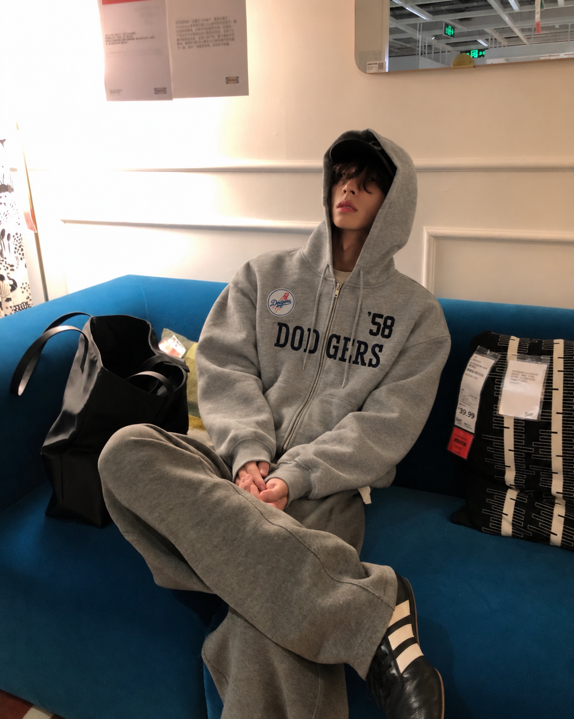 MONO-MART MLB 別注 球隊刺繡 寬鬆雙向拉鍊連帽外套 5色 pa776