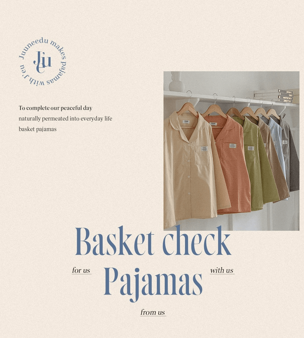 [6,000件熱銷] Juuneedu｜[長袖睡衣] Basket Check Pajama [6 colors]
