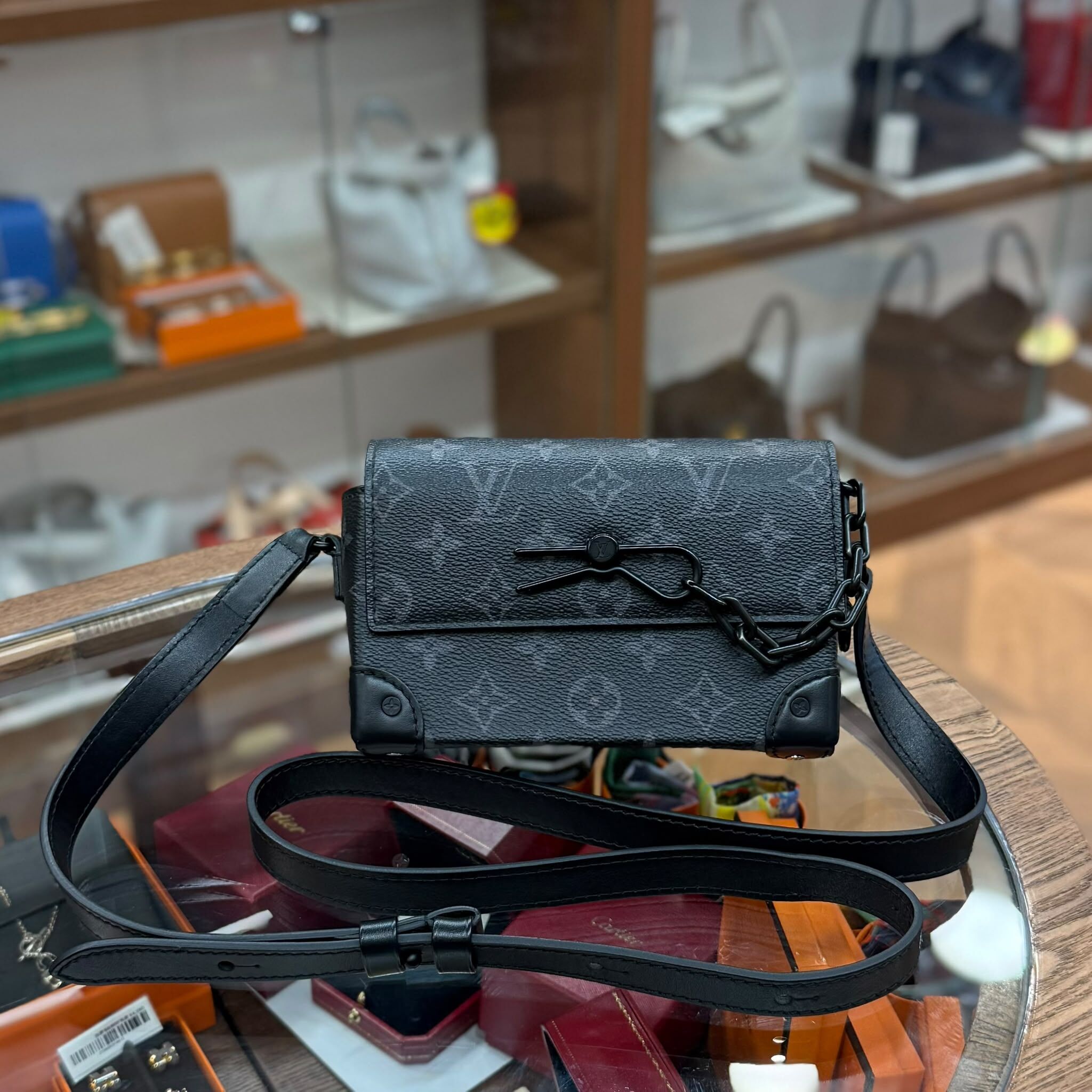 98%NEW USED LV 黑色盒子 STEAMER MONOGRAM ECLIPSE M81783 #芯片款