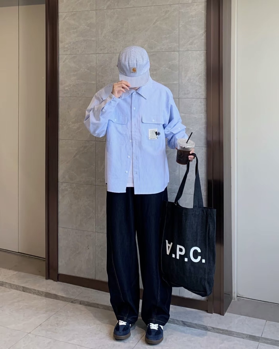 【預購】A.P.C. 大LOGO 手提袋 牛仔 COCSXM61445IAI