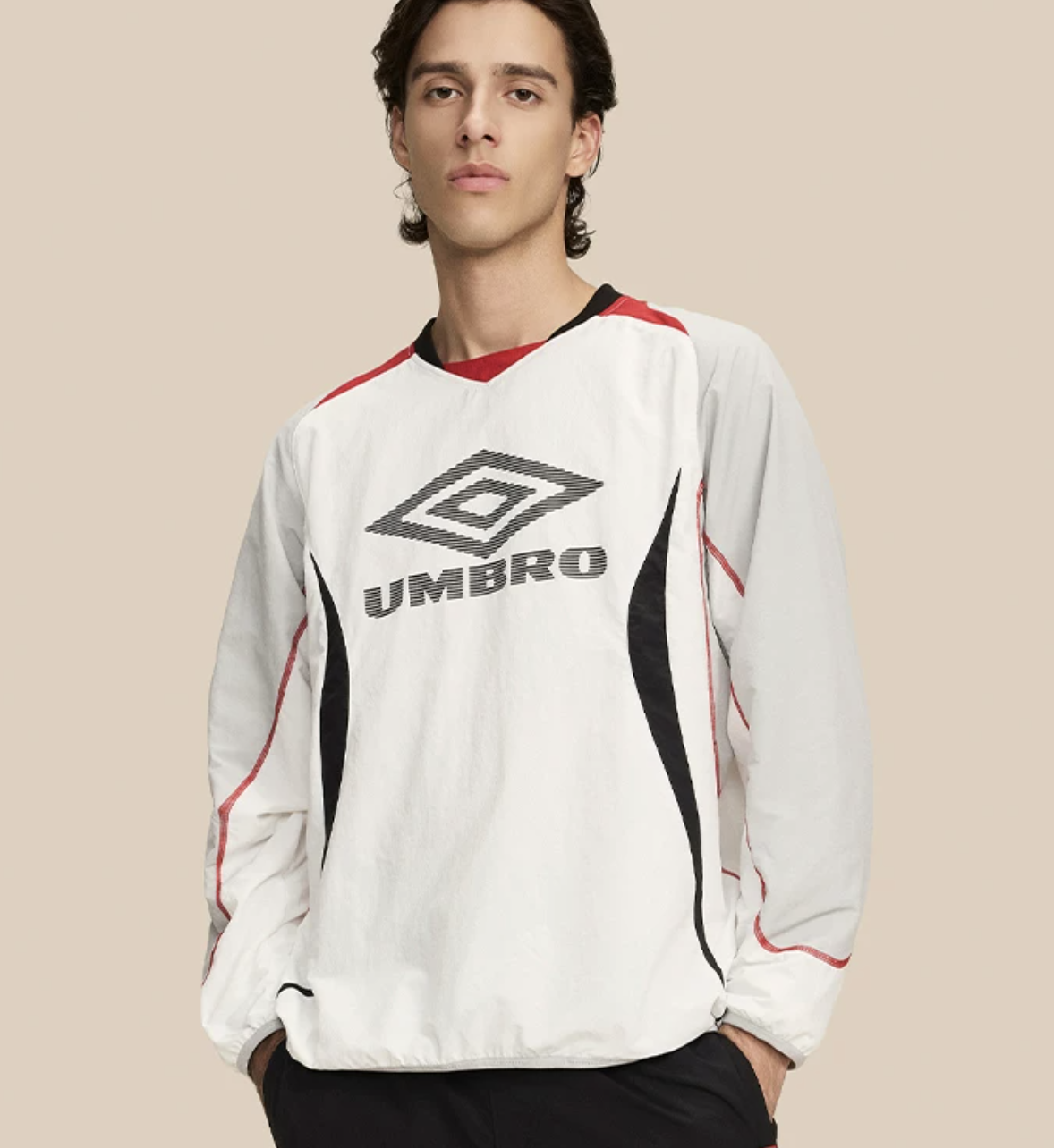 [現貨] UMBRO FW26 BIG LOGO NYLON BLOKECORE LS | WHITE