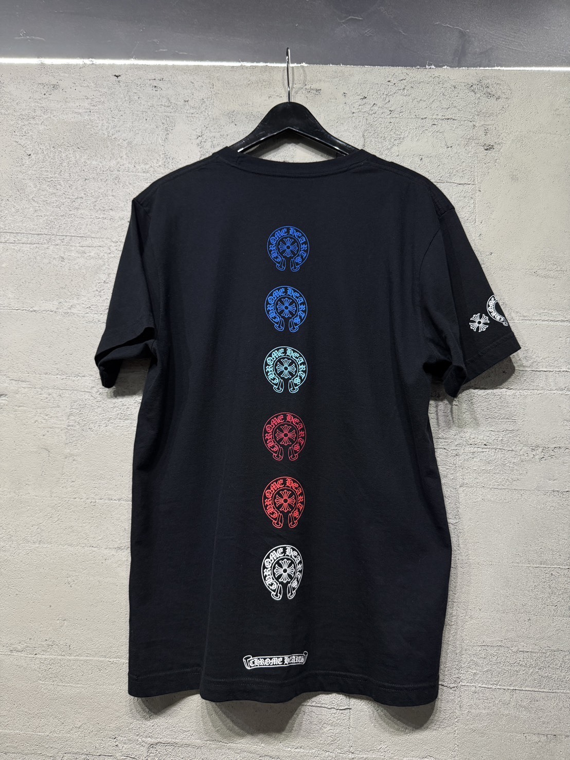 Chrome Hearts 克羅心 絕版黑白馬蹄 背後彩虹馬蹄 黑短袖