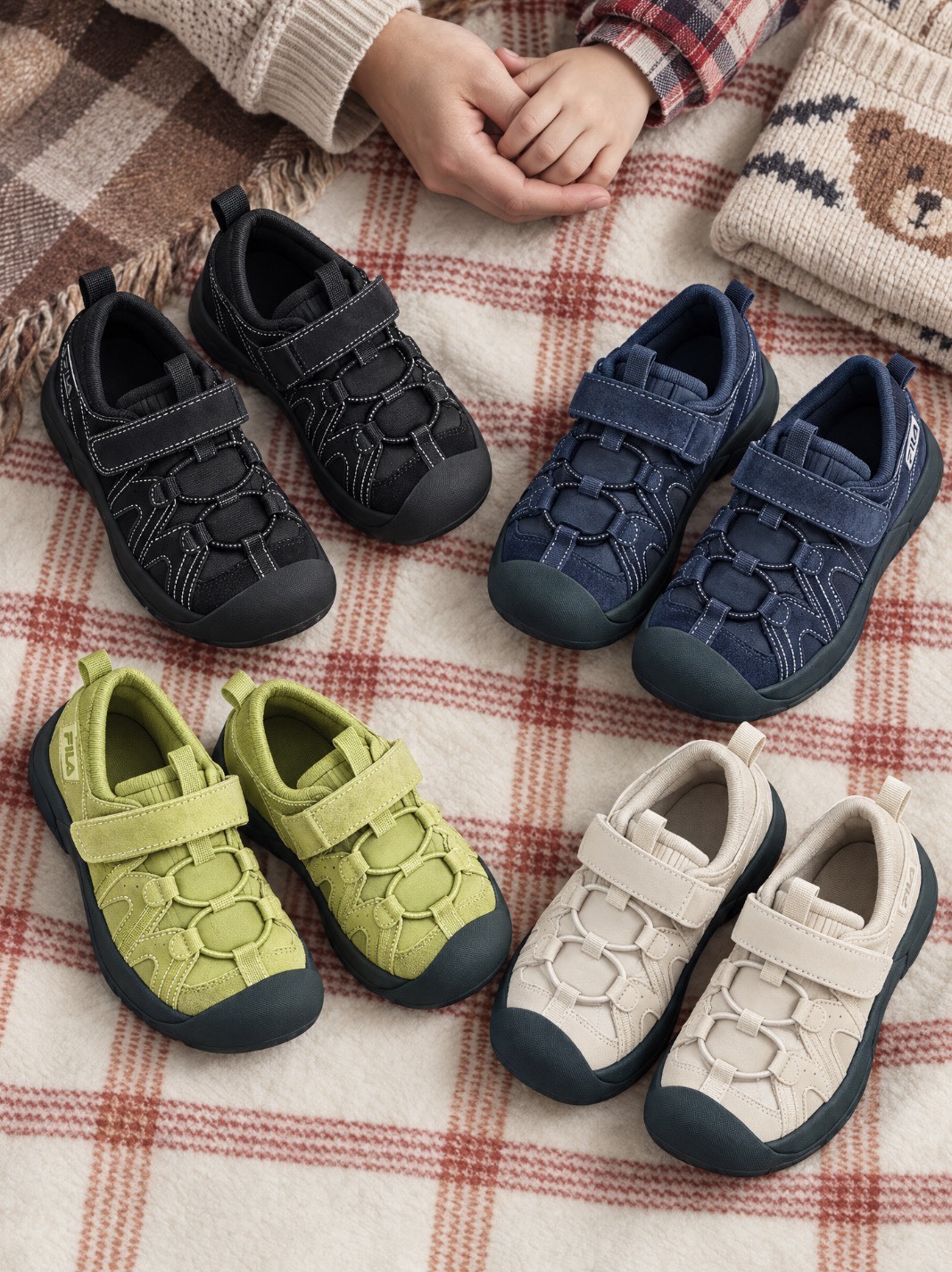 【APAIR】預購 FILA KIDS COZY CREEK 韓國代購 親子鞋款 戶外工裝風 黑 米 草綠 深藍 四色