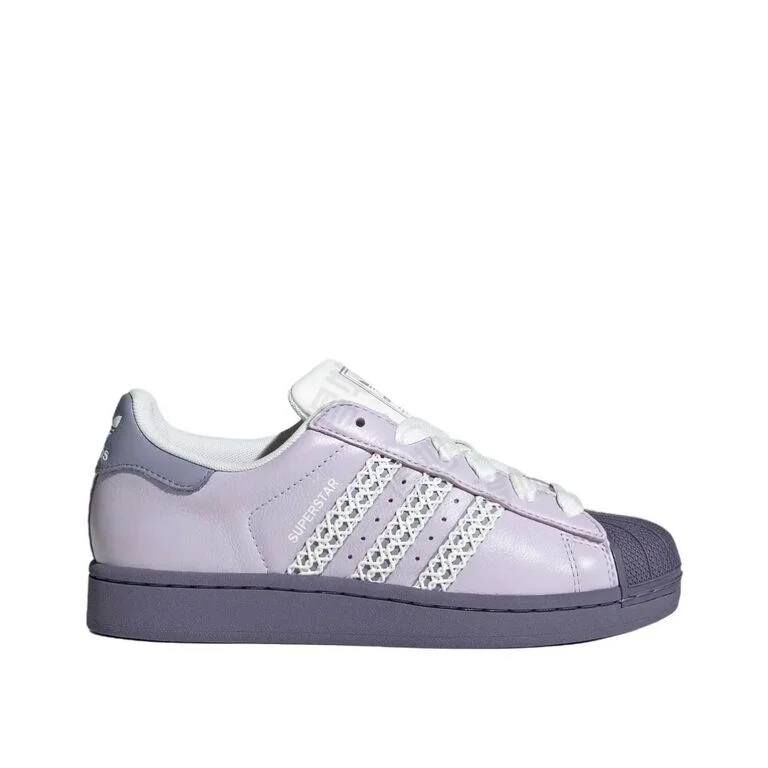Adidas Superstar II 芭蕾風貝殼頭休閒鞋 (薰衣草紫 x 深紫配色)