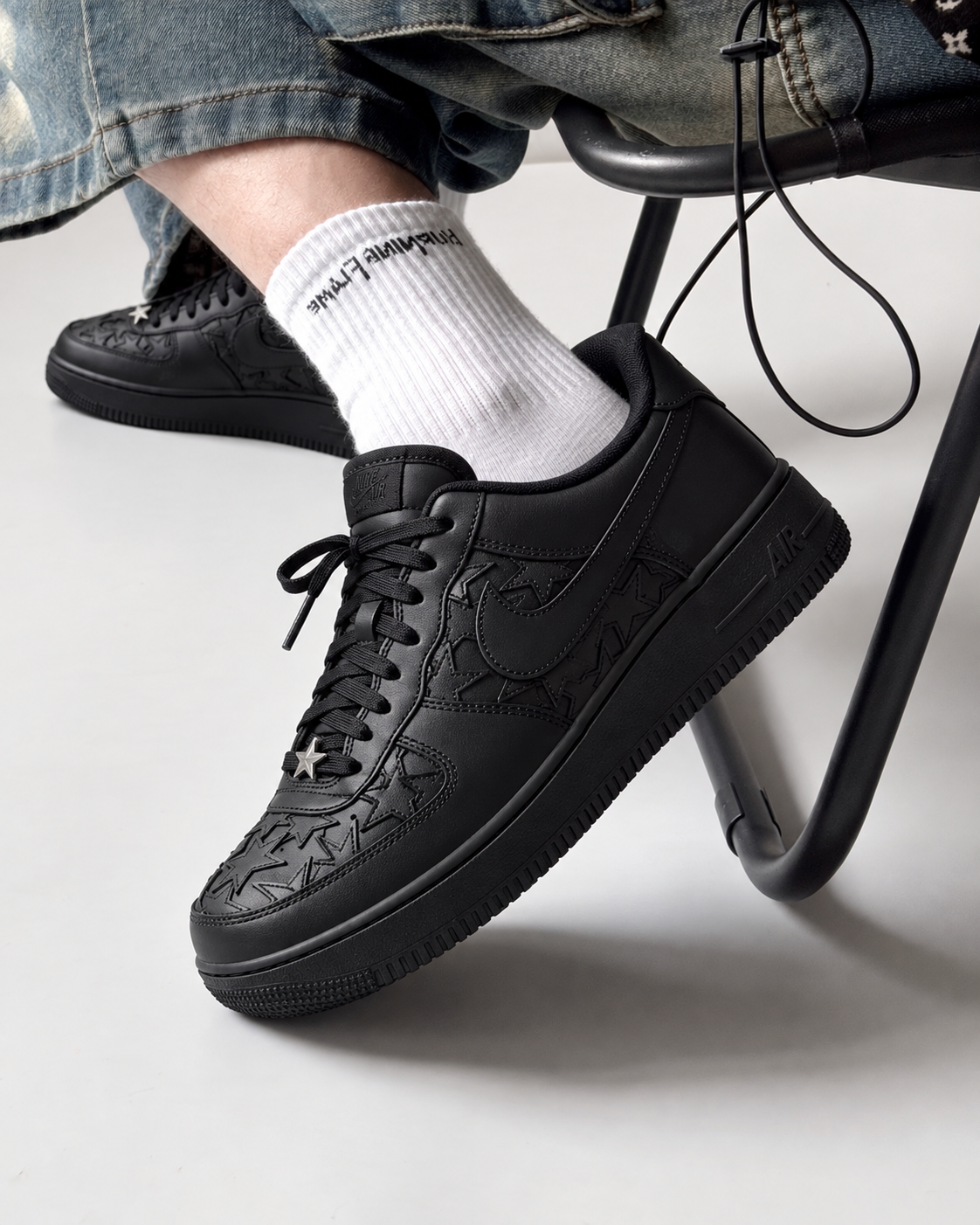 Nike Air Force 1 ‘07 EDGE 舒適貼合 透氣 板鞋 男女同款 白色 黑色