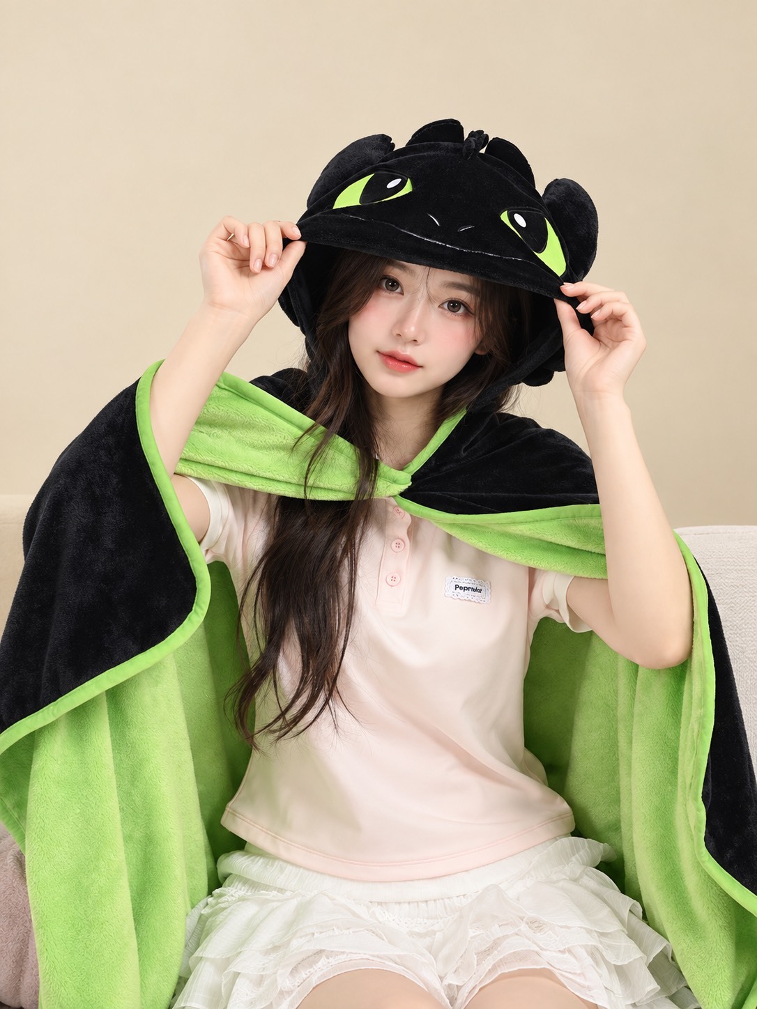 正版授權 環球影城 無牙 夜煞 披肩 毛毯