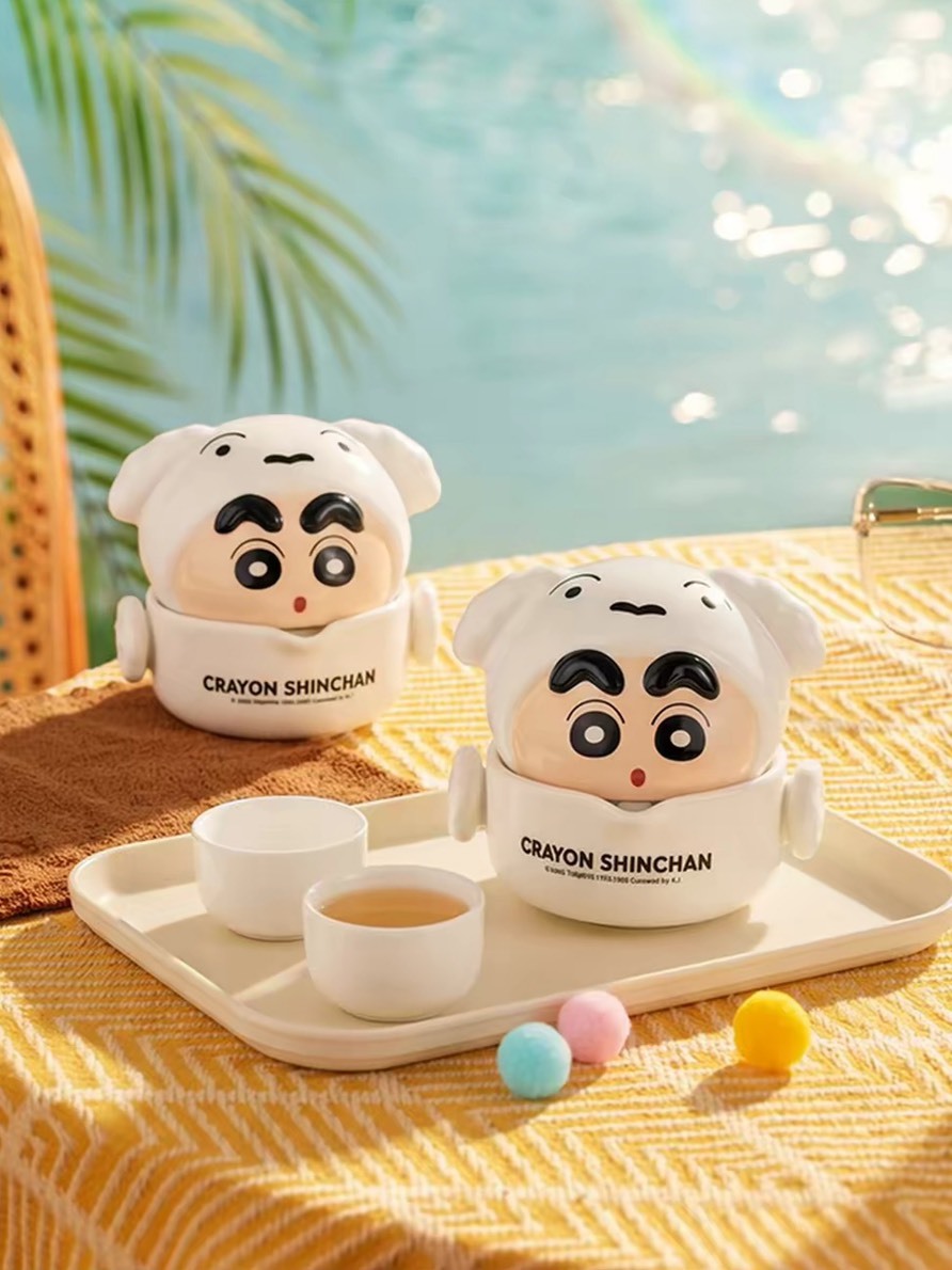 正版授權 蠟筆小新 陶瓷 茶具 套裝