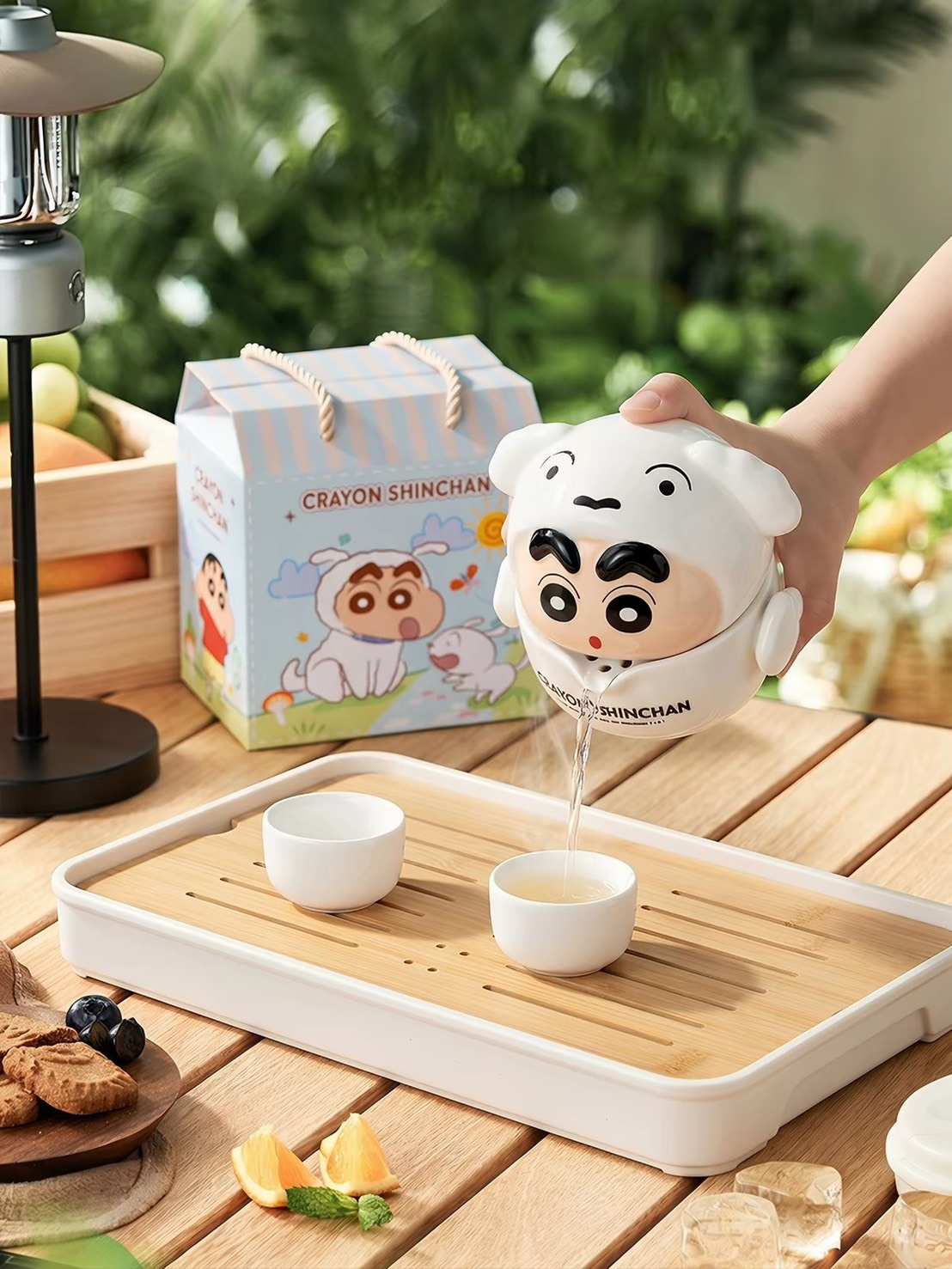 正版授權 蠟筆小新 陶瓷 茶具 套裝