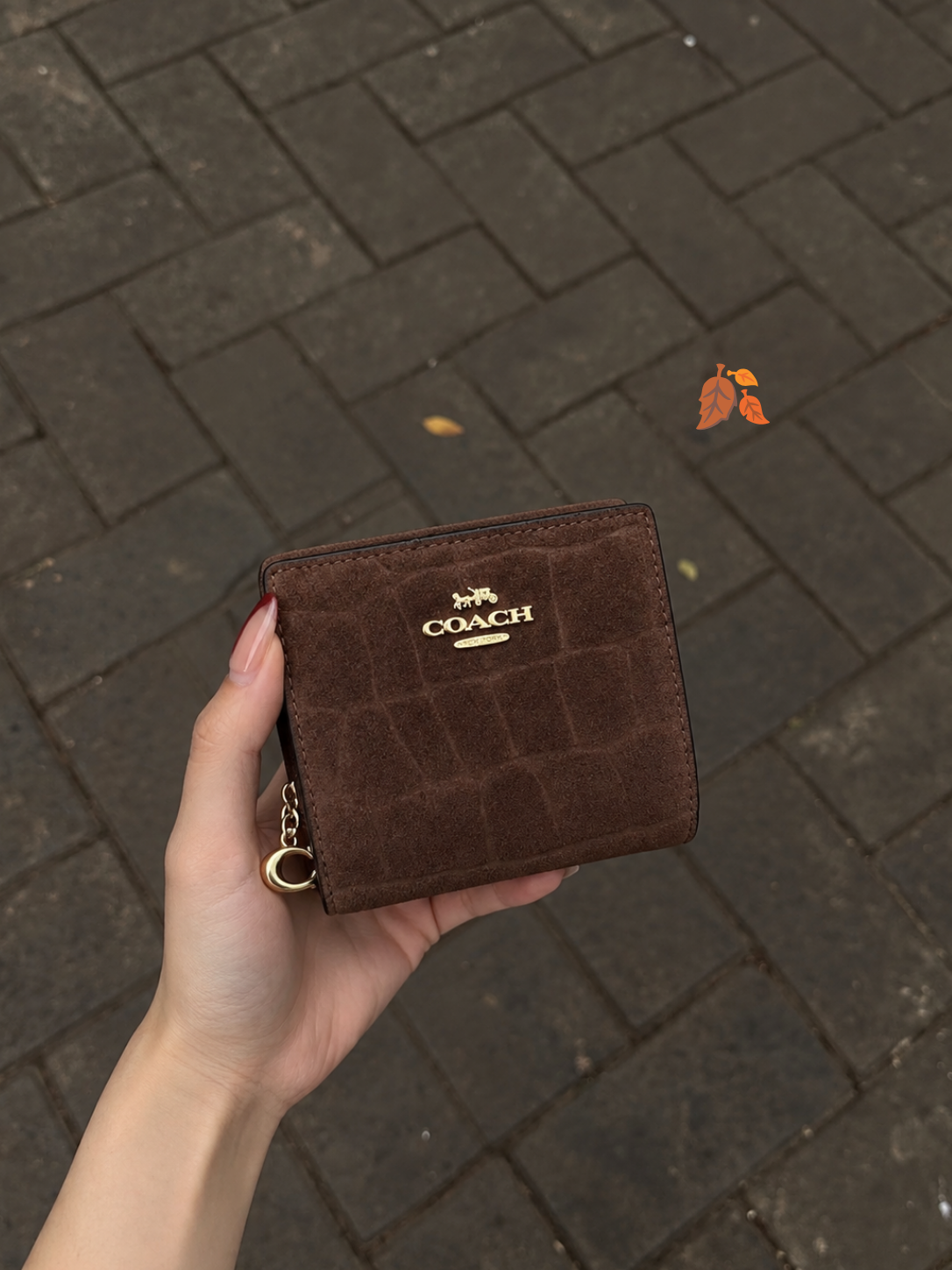 (預購）國外折扣 COACH Snap Wallet  麂皮 鱷魚壓紋 錢包 短夾 皮革 老花