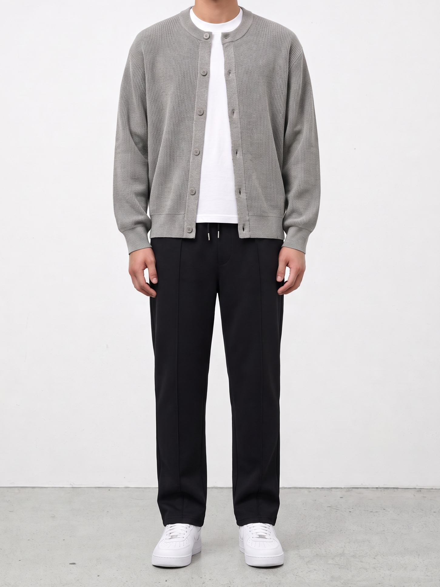 [1atm] Soft Touch Crewneck Cardigan project-070 design™ by 1atm