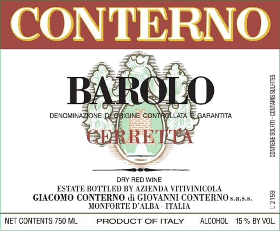 Giacomo Conterno Cerretta Barolo 2019 (JD99)