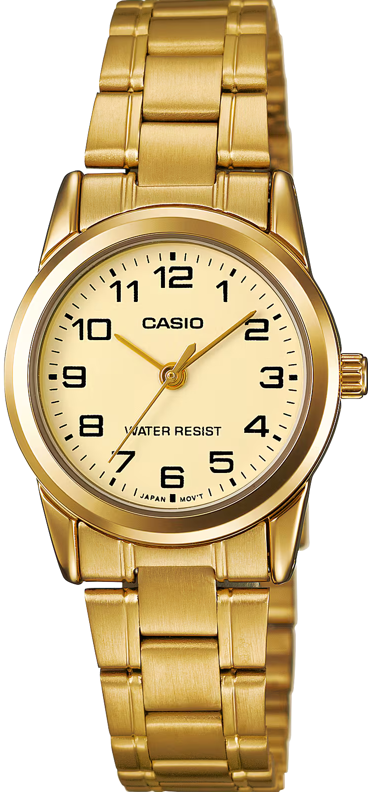 萬年鐘錶 - CASIO 卡西歐 金色復古經典數字款女錶 LTP-V001G-9B 錶徑25MM