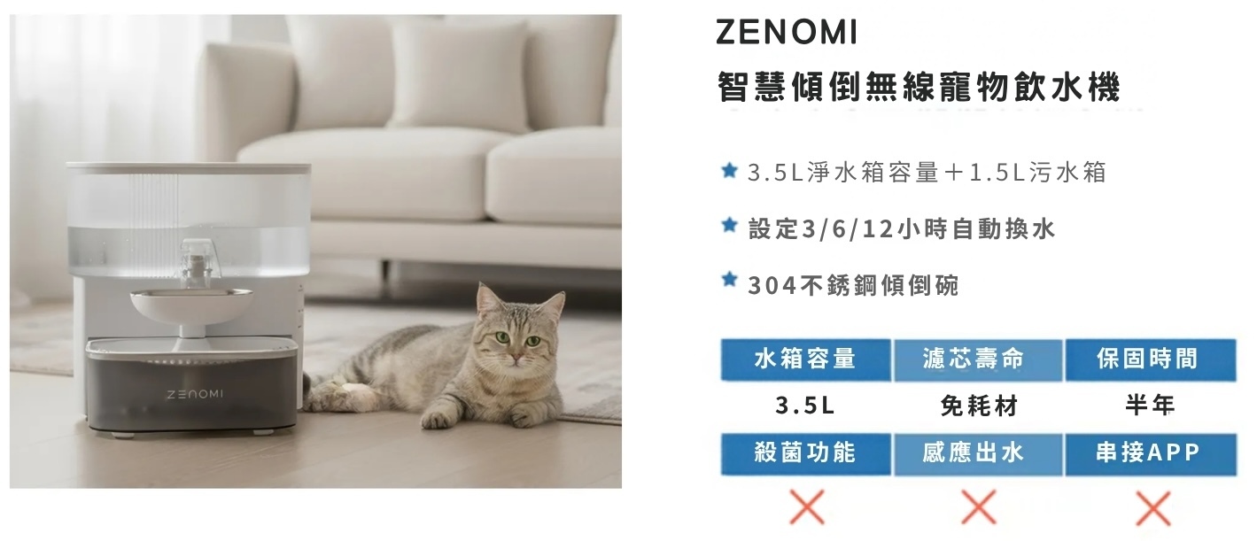 ZENOMI寵物智能傾倒飲水機