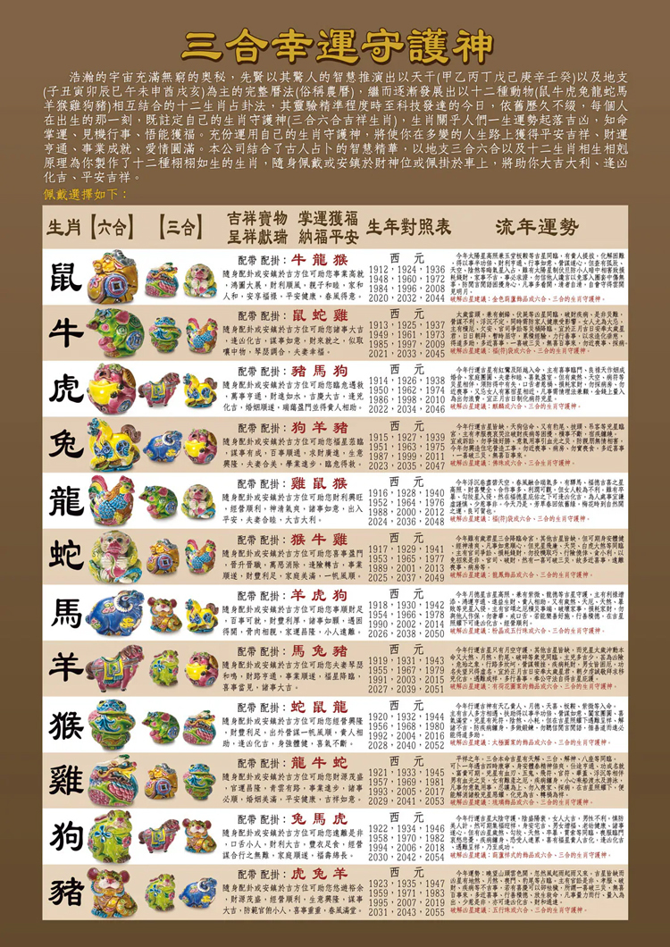 鹿港窯三合六合幸運守護神