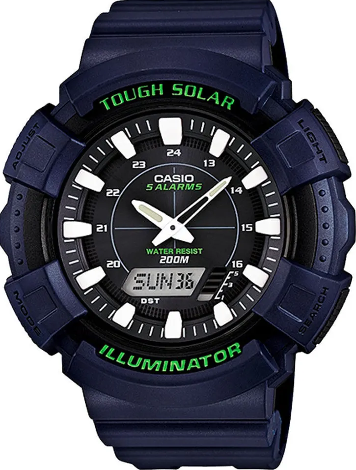 萬年鐘錶 - 卡西歐  CASIO 太陽能運動雙顯電子錶 AD-S800WH-2 錶徑 46.6MM