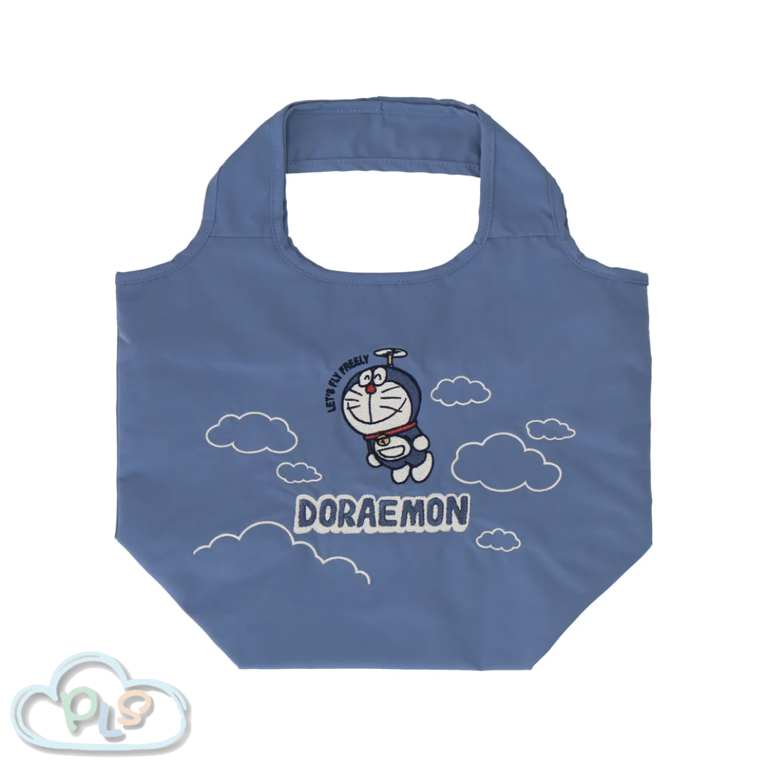 Embroidered Bag With Bamboo Dragonfly Doraemon Kawabe Foggy Blue #41019-1