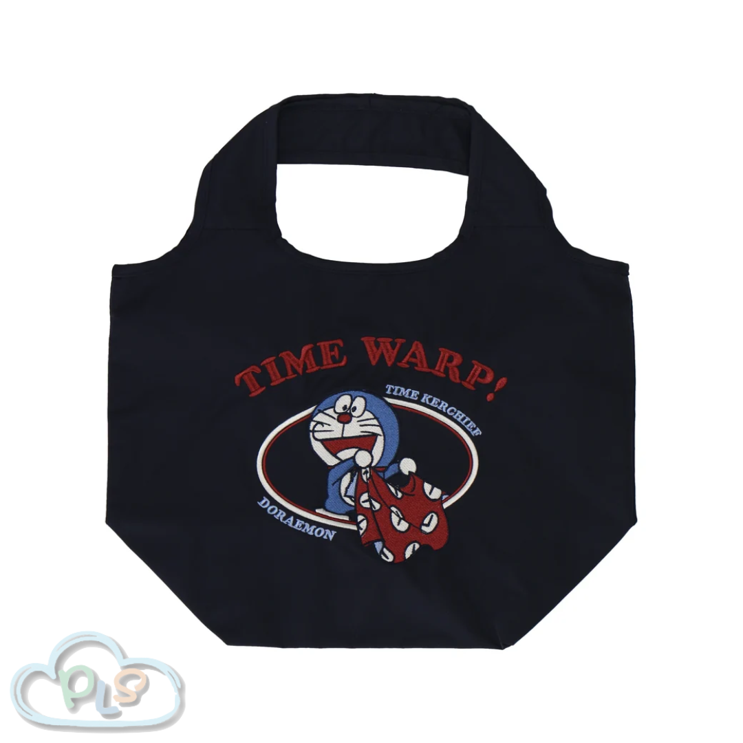 Embroidered Bag Time Cloth Doraemon Kawabe Navy Blue #41020-1