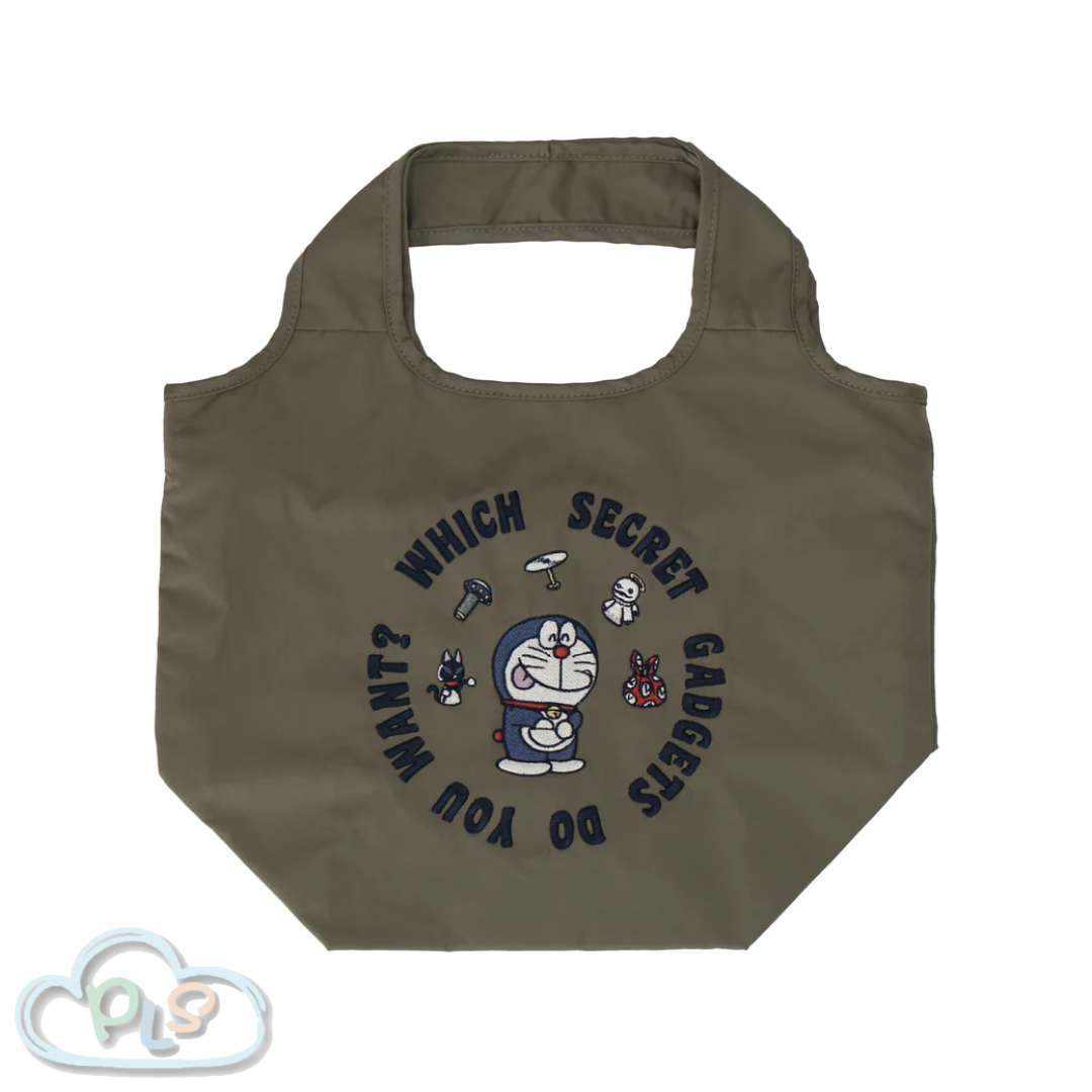 Embroidered Bag "Secret Prop" Doraemon Kawabe Khaki #41021-1