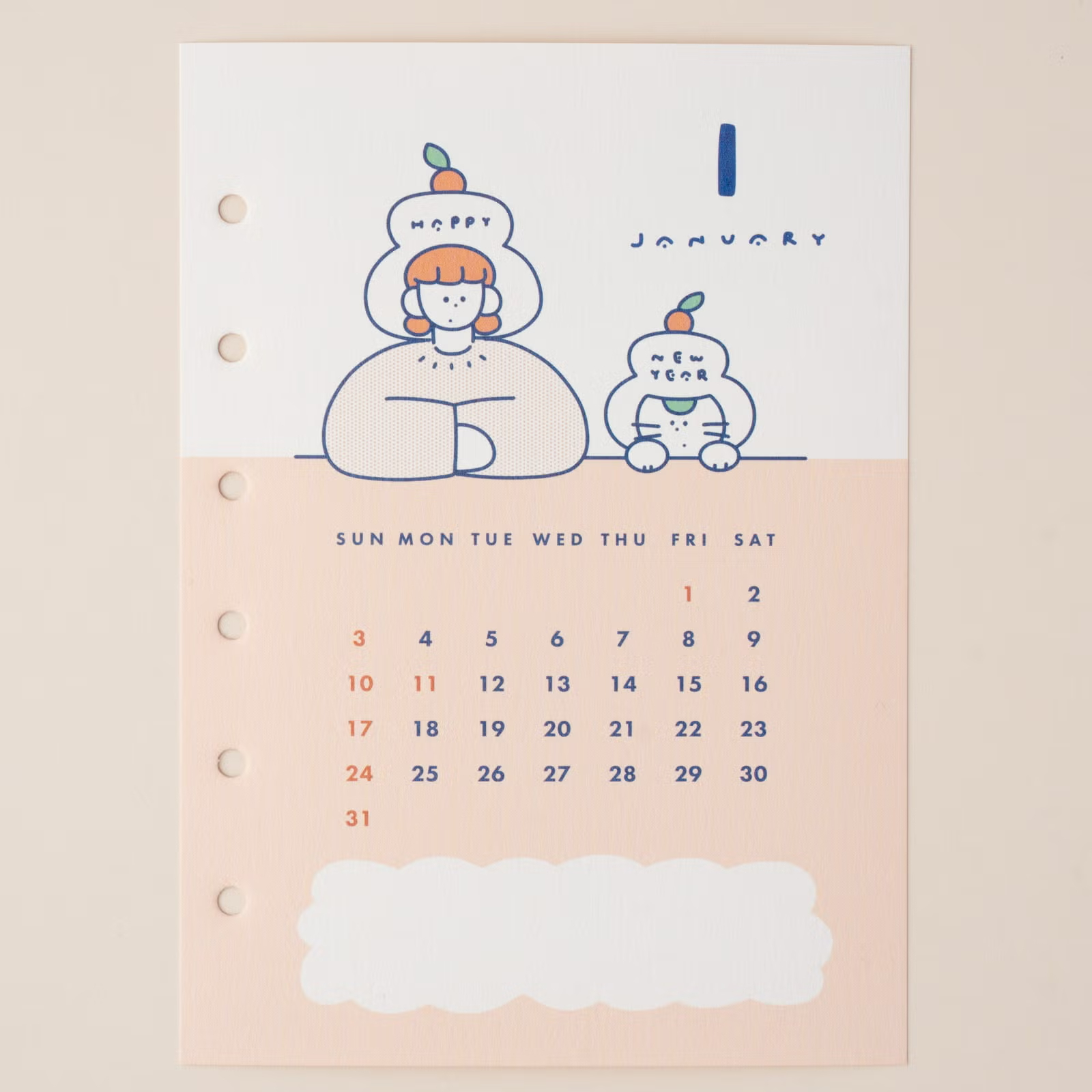 M6 2027活頁日曆｜miho miyauchi・WEAR THE SEASON / 手紙社 JAPAN