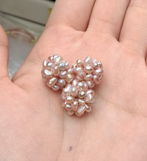 261002-B35 粉紫珍珠繡球花隔珠1粒