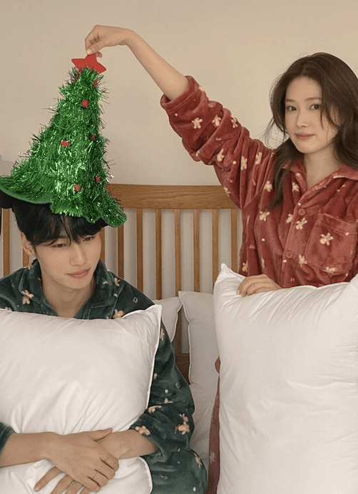 Juuneedu｜[長袖睡衣] Snowing Cookie Fleece Pajama [2 colors]