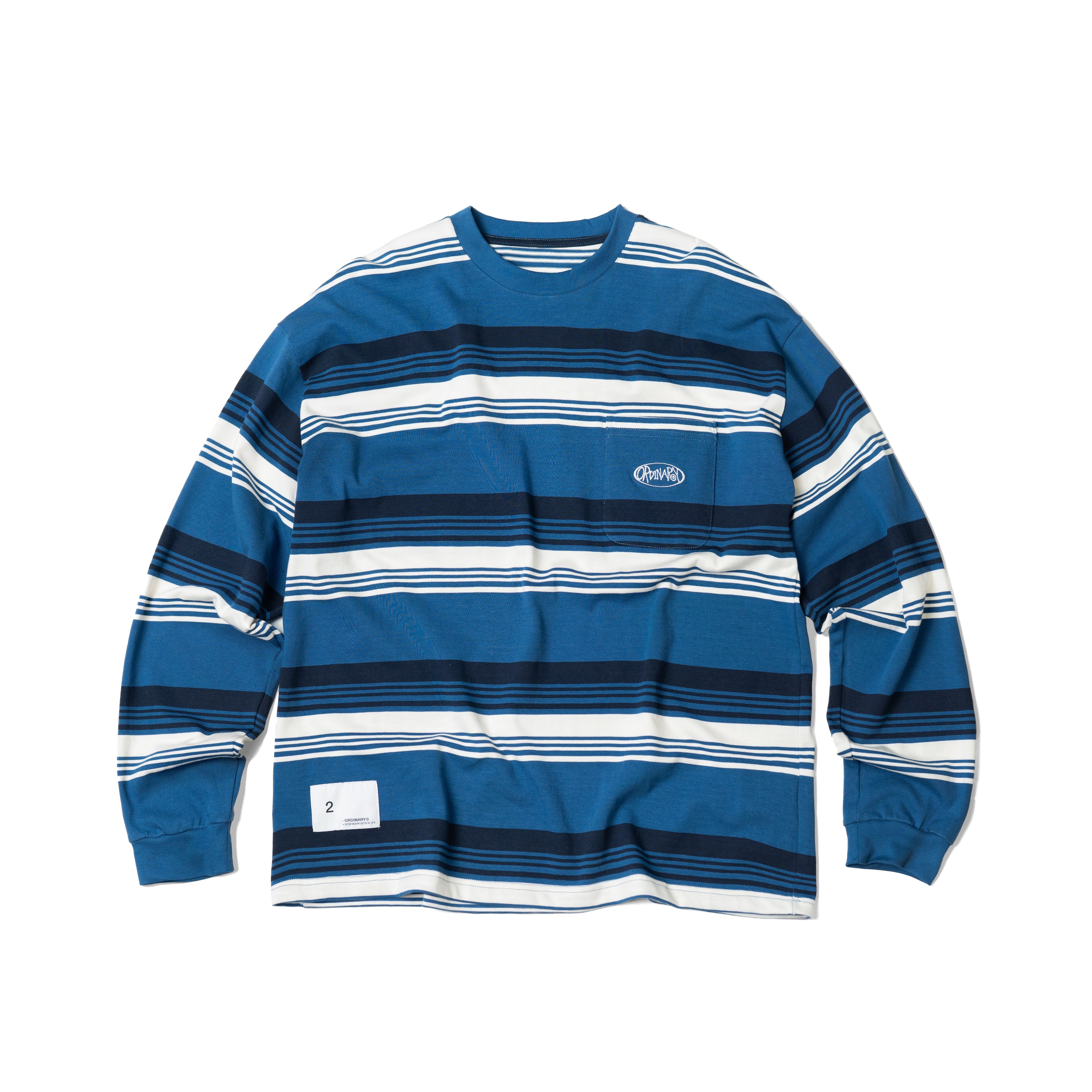 【車庫服飾】ORDINARY RETRO STRIPE POCKET L/S TEE