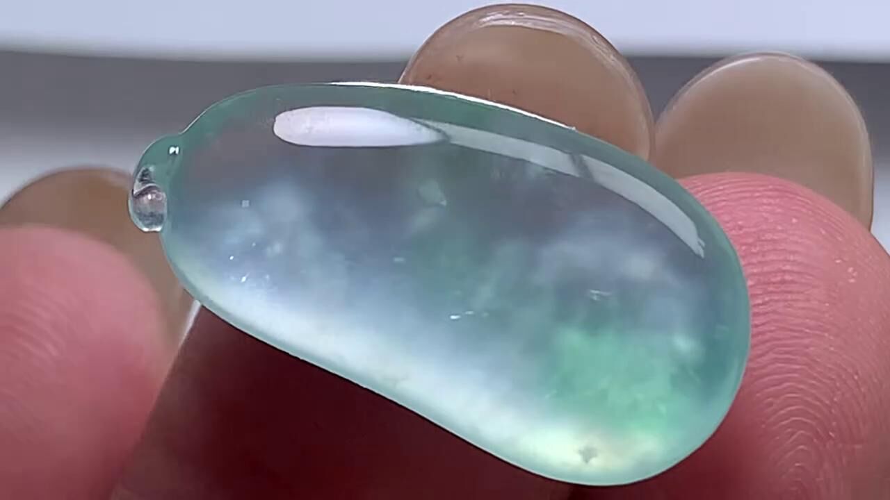 翡翠高冰飄綠福瓜,天然翡翠A玉, 緬甸玉, Jade, Jadeite