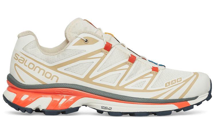 【代購】SALOMON XT 6 Rubber Cushioning Slip Resistant Abrasion Resistant Breathable Low top Running Shoes Unisex White L41455300