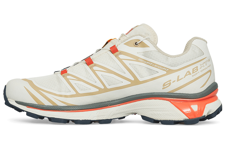 【代購】SALOMON XT 6 Rubber Cushioning Slip Resistant Abrasion Resistant Breathable Low top Running Shoes Unisex White L41455300