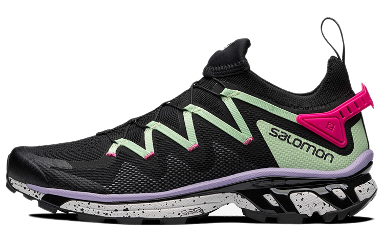 【代購】SALOMON XT Rush Fabric Cushioning Slip Resistant Breathable Low top Running Shoes Unisex Black Blue L41605400