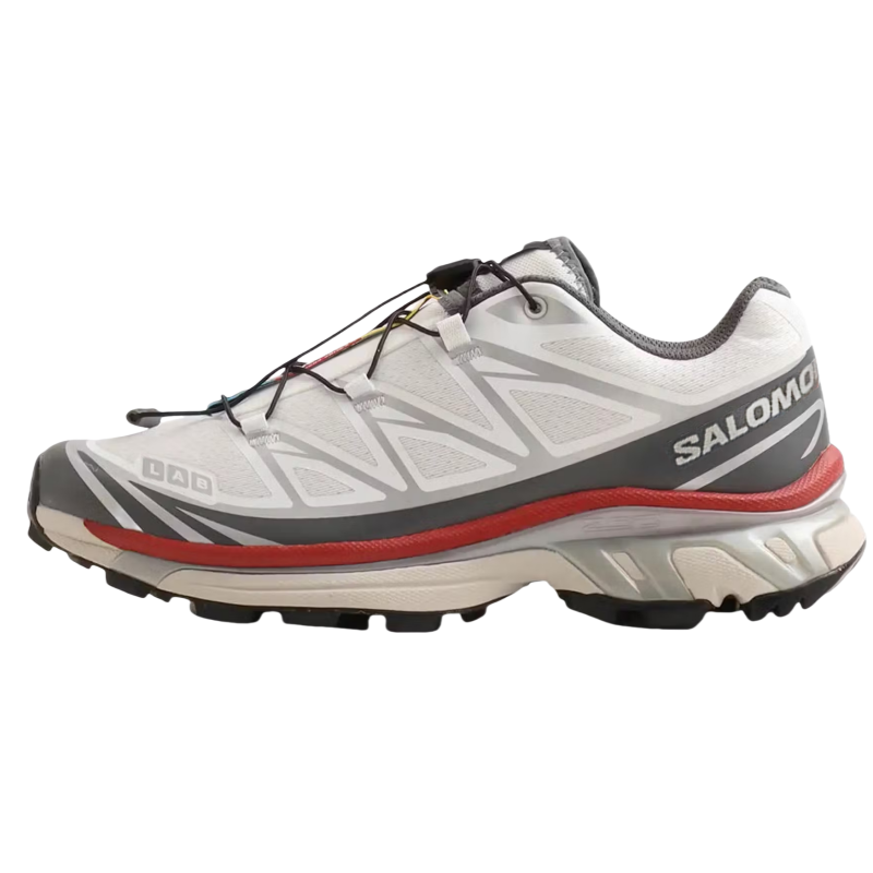 【代購】SALOMON XT 6 Low top Running Shoes Unisex White Gray Red L47864400