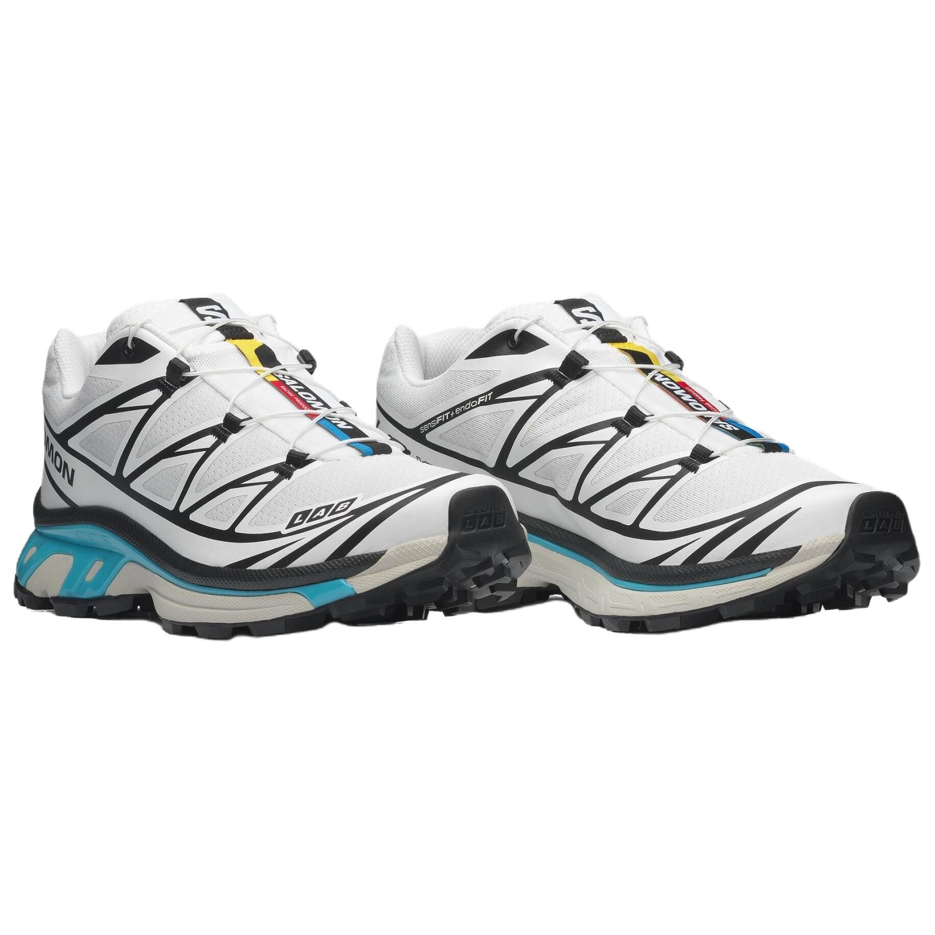 【代購】SALOMON XT 6 Running Shoes Unisex White Black Blue L49143300