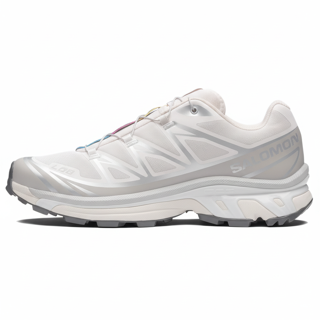 【代購】SALOMON XT 6 Abrasion Resistant Breathable Running Shoes Unisex White Gray L47988000