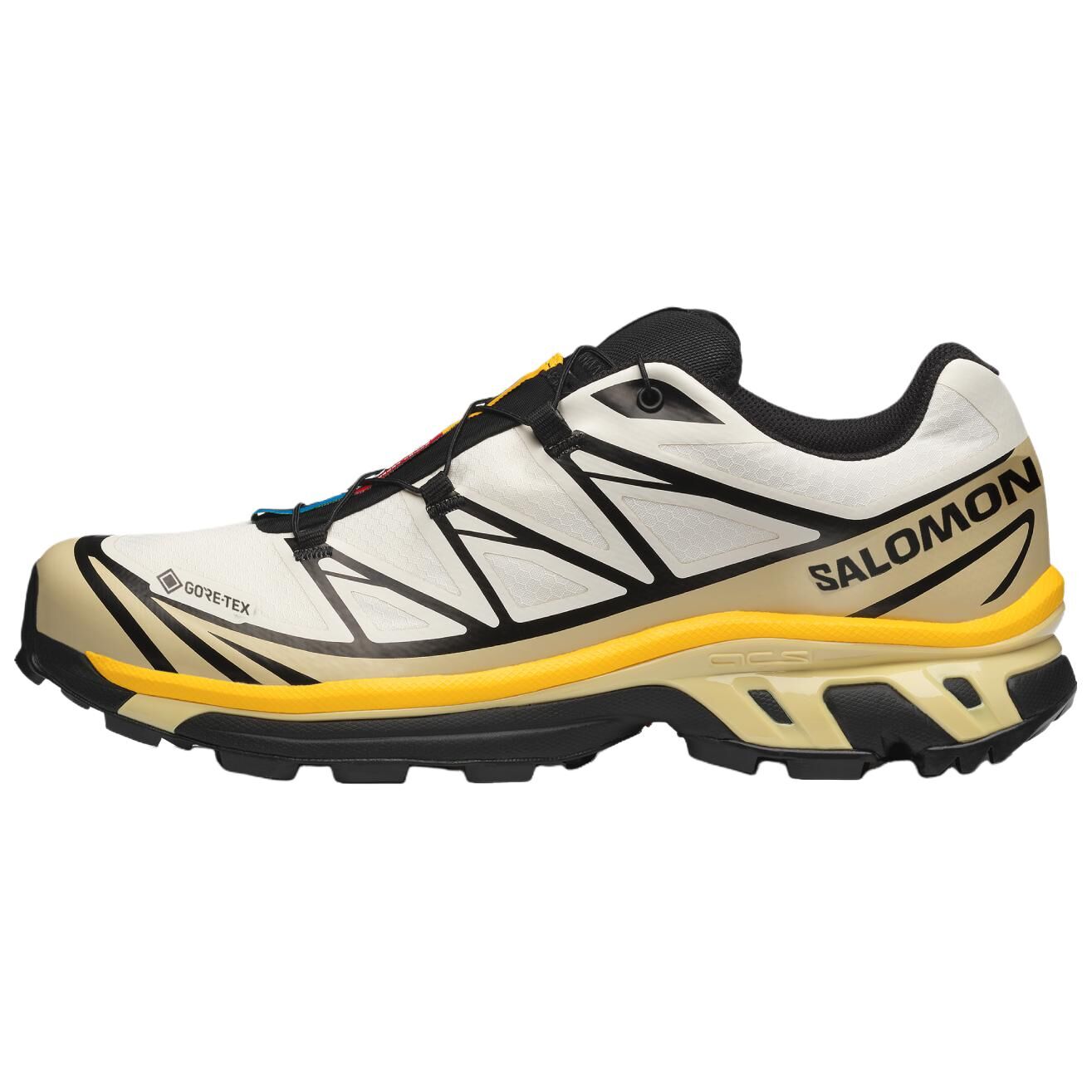【代購】SALOMON XT-6 Running Shoes Unisex Low-top Black White Yellow L49215700